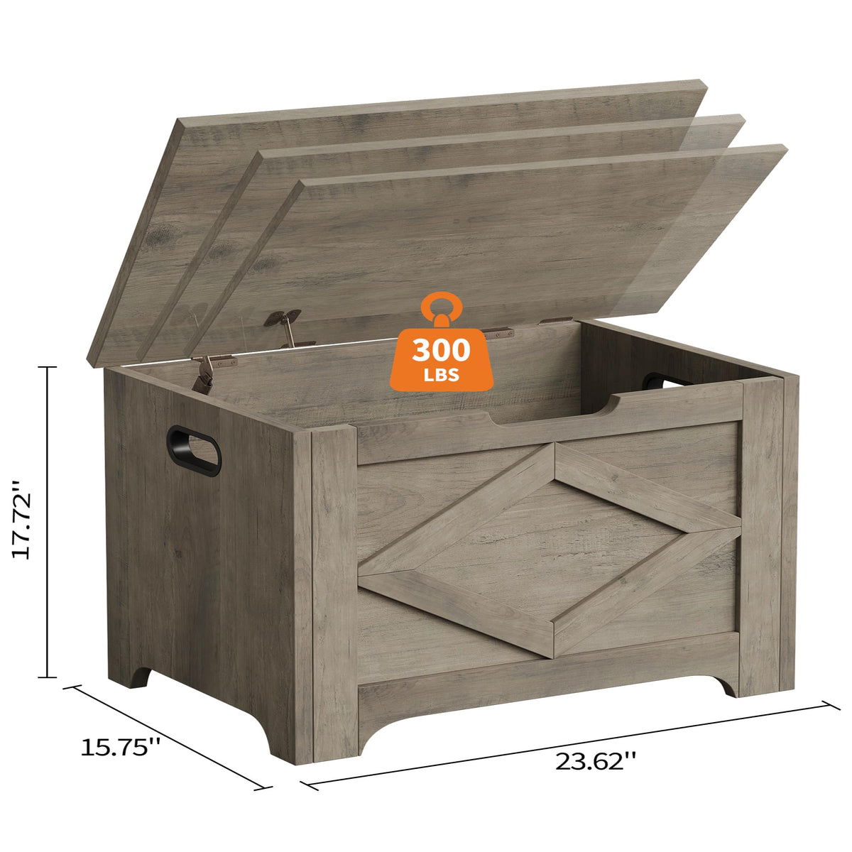 GarveeHome 23.6 in Storage Chest, Wooden Storage Bench with Safety Hinge, Easy Assembly, Large Shoe Bench for Entryway, Living Room, Bedroom