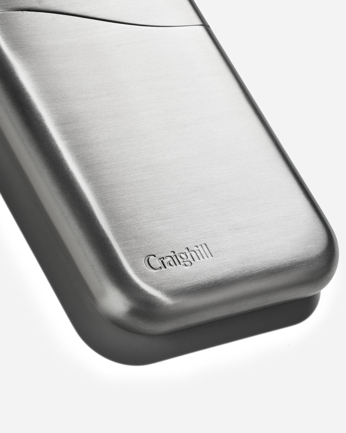 Craighill Summit Business Card Case - Front Pocket Card Holder for Men & Women, Slim & Stylish, Fits Cash, Credit & Business Cards, Solid Metal Construction - Stainless Steel