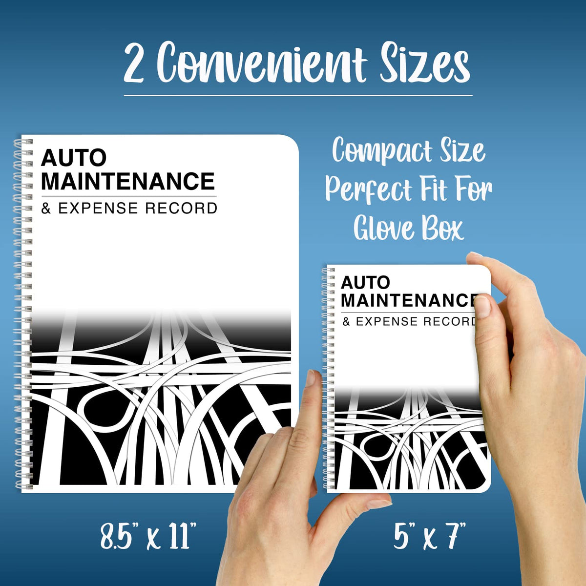 BookFactory Auto Maintenance and Vehicle Maintenance Log Book/Car Maintenance & Expense Tracker Record Book and Logbook - 5'' x 7'', 100 Pages, Wire-O (Made in USA)