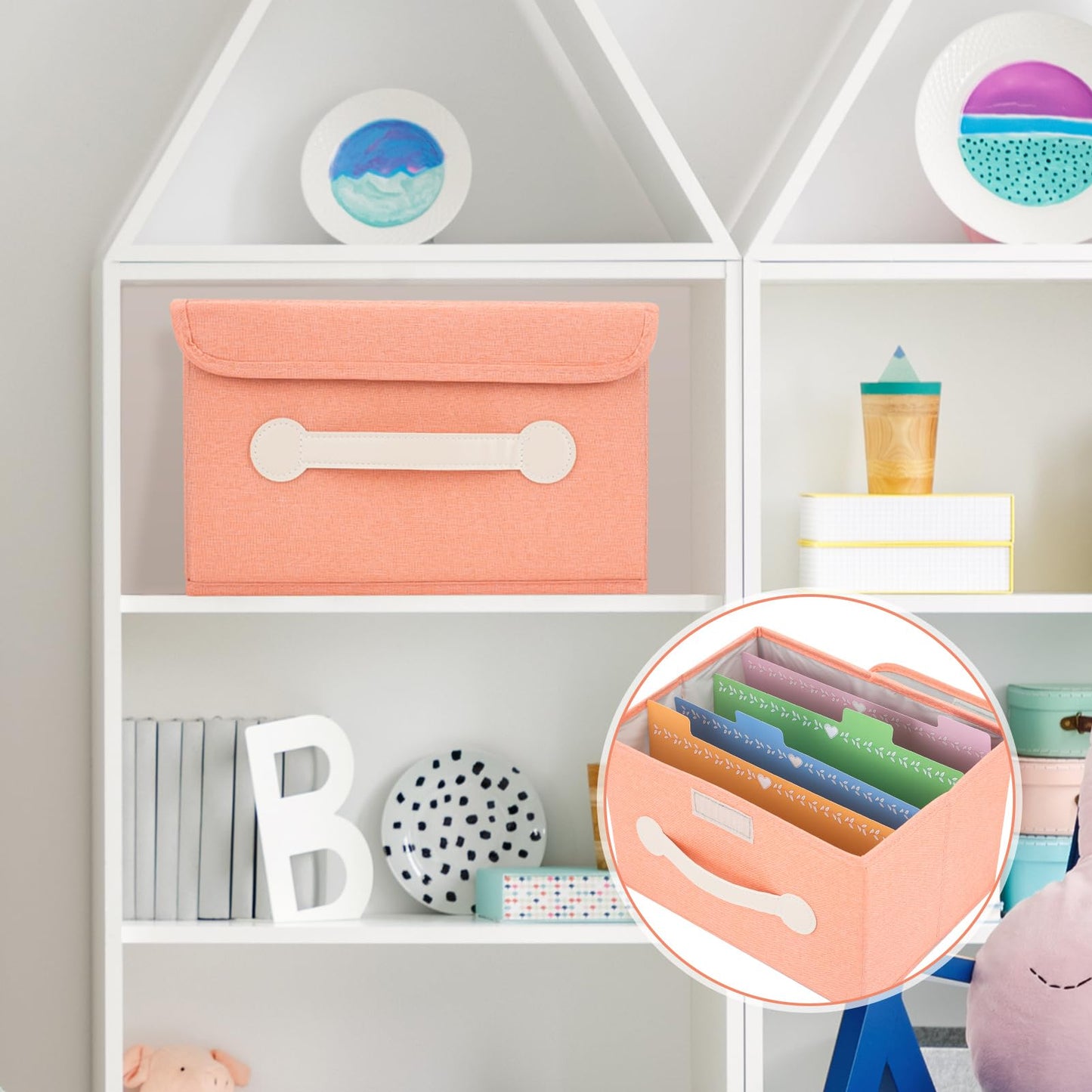 slcinwzdt Collapsible Greeting Card Storage Box with 16 Dividers, Ideal for Cards, Recipes, Photos, Envelopes - Pink, 84 Labels
