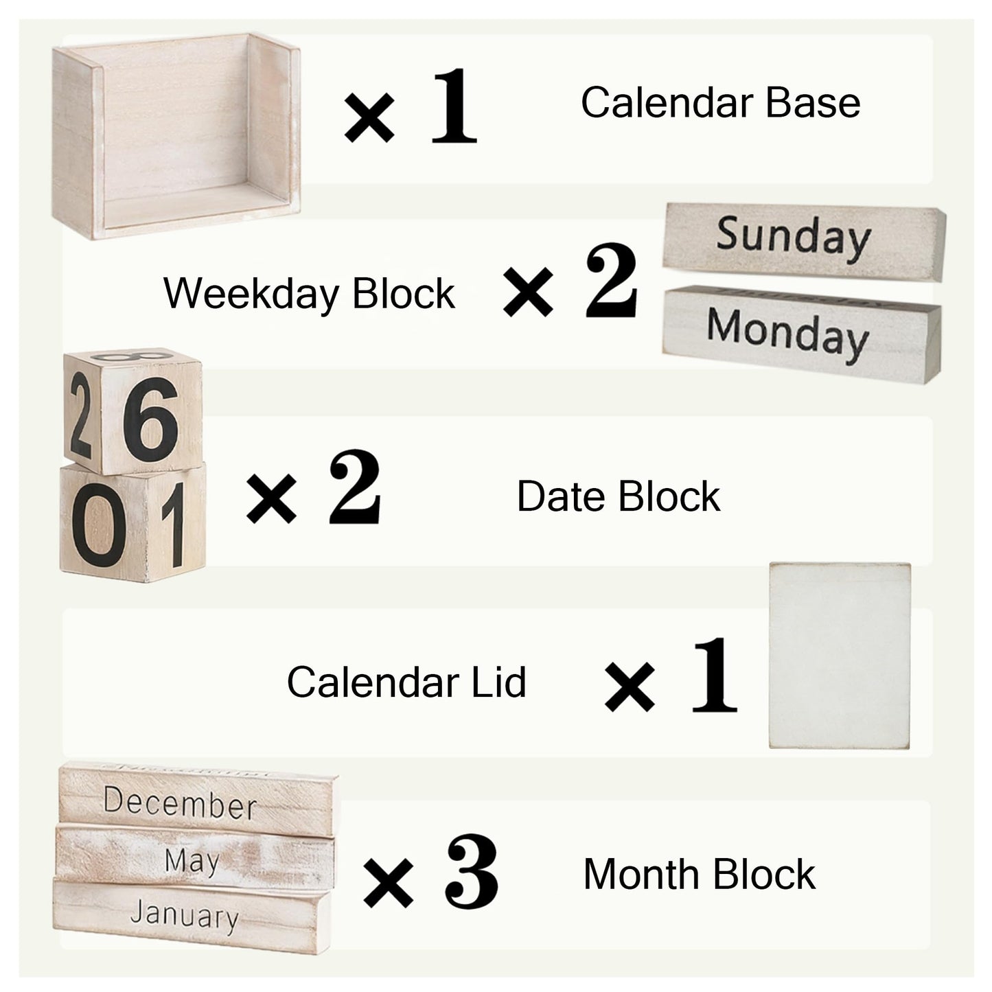 Rustic Wooden Perpetual Block Calendar Daily Desk Calendar for Coffee Table Decor Teachers Students Classroom Office Accessories Farmhouse Entryway Bookshelf Decoration (Retro Style)