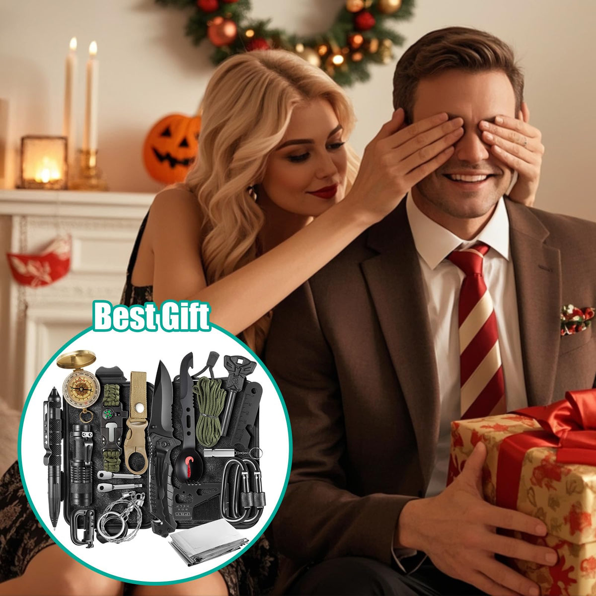 20 in 1 Survival Kit for Men - Emergency & Outdoor Camping Gear, Compact Survival Tools, Essential Camping Accessories, Durable Multi-Tool Set, Practical Gift for Dad, Husband, Outdoorsmen