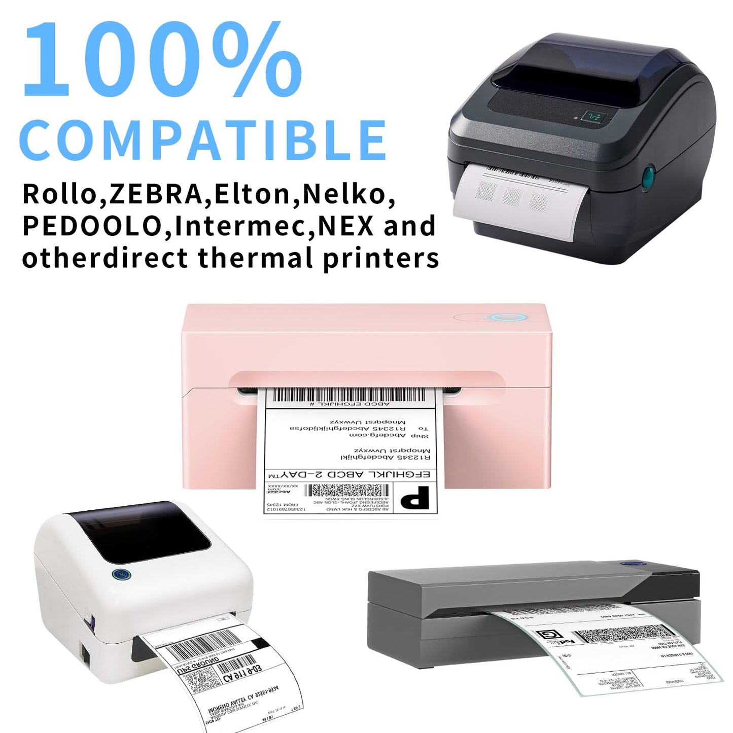 Direct Thermal Label-Shipping Label 4x6-NefLaca Thermal Printer Sticker 4"x6",Compatible with Rollo,Nelko,Zebra. MUNBYN Printer(4 Packs of Total 4000 Labels)