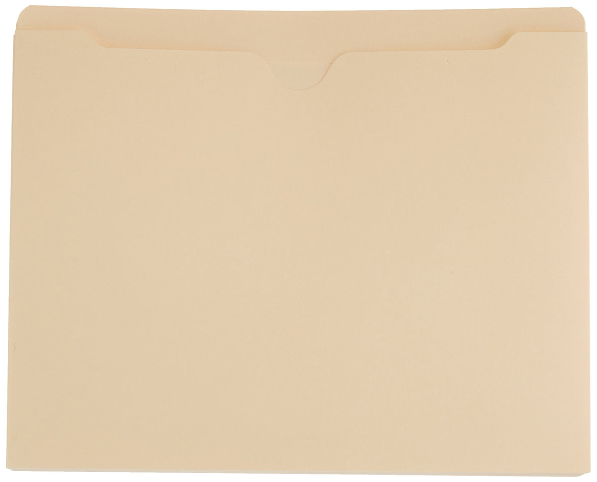 Amazon Basics File Jackets for Organizing Documents, Reinforced Straight-Cut Tab, Flat-No Expansion, Letter Size, Manila, 100-Pack
