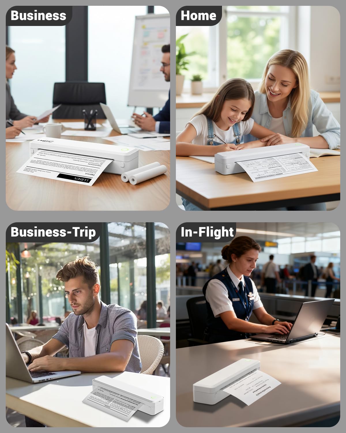 Labeer Portable Wireless Thermal Heat Small Printer 8.5 x 11 Inch Letter A4 Support, Inkless Simple Tiny Mobile Bluetooth Printer for Phone Laptop Travel Home Office