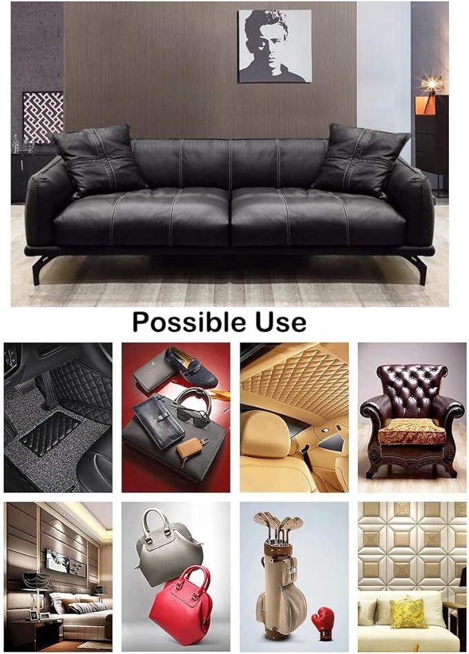 Wento Thick 2 Yard Faux Leather Fabric Soft Skin Grain PU Leather