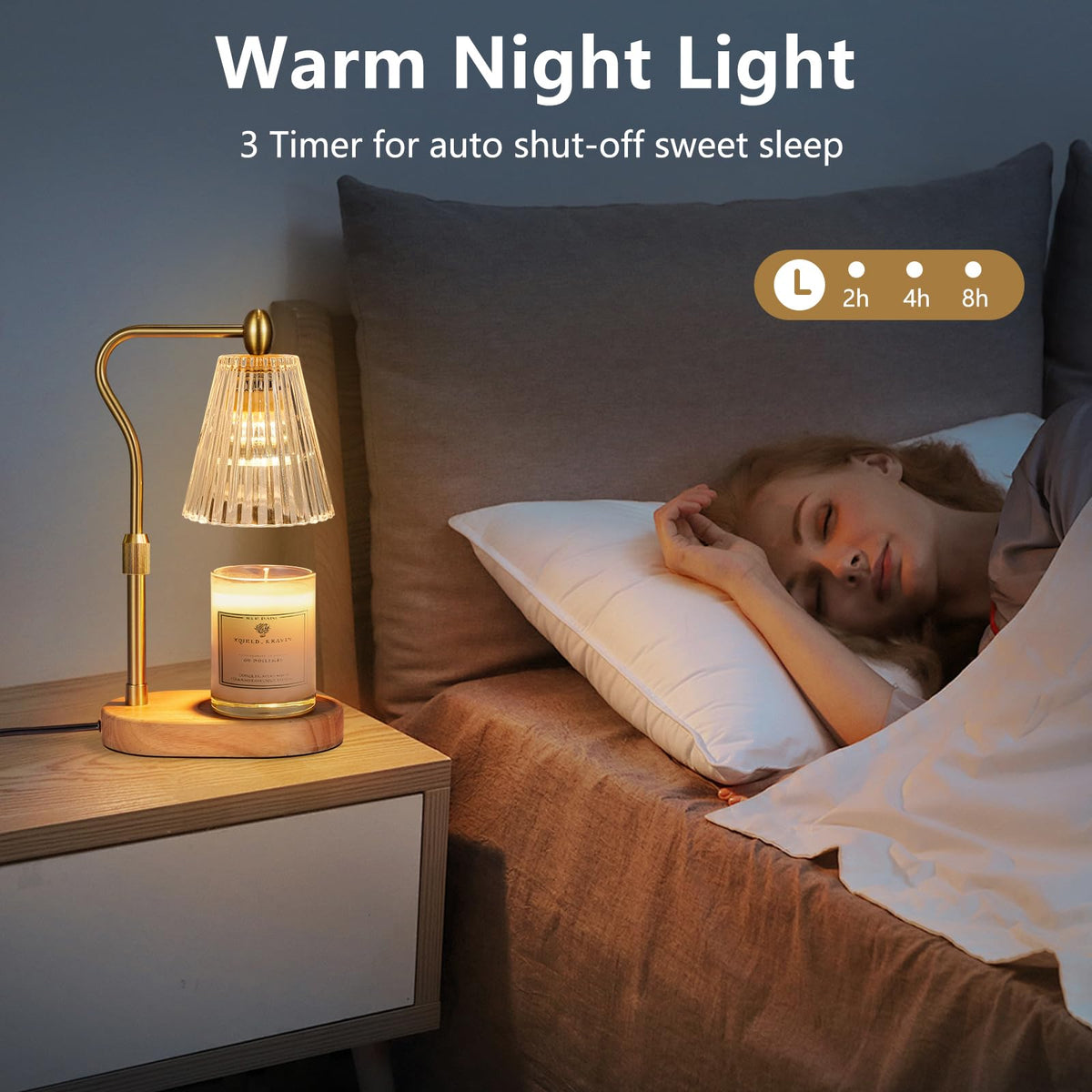Engpure Candle Warmer Lamp with Timer and Dimmer Adjustable Height for Home Room Decor, Brithday Gifts for Women, Candle Warmer for Scented Jar Candles Mother's Day Gifts