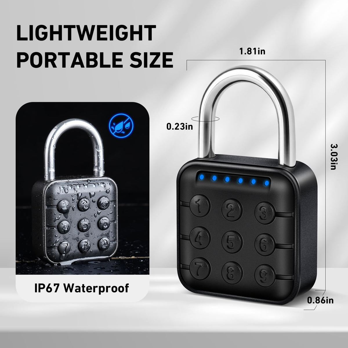 Auntyfey Smart Combination Lock for Locker, Digital Padlock for Gym Locker Lock with APP, 6 Digit Combination Lock, Waterproof Outdoor Gate Lock Padlock for School, Gym, Fence, Travel