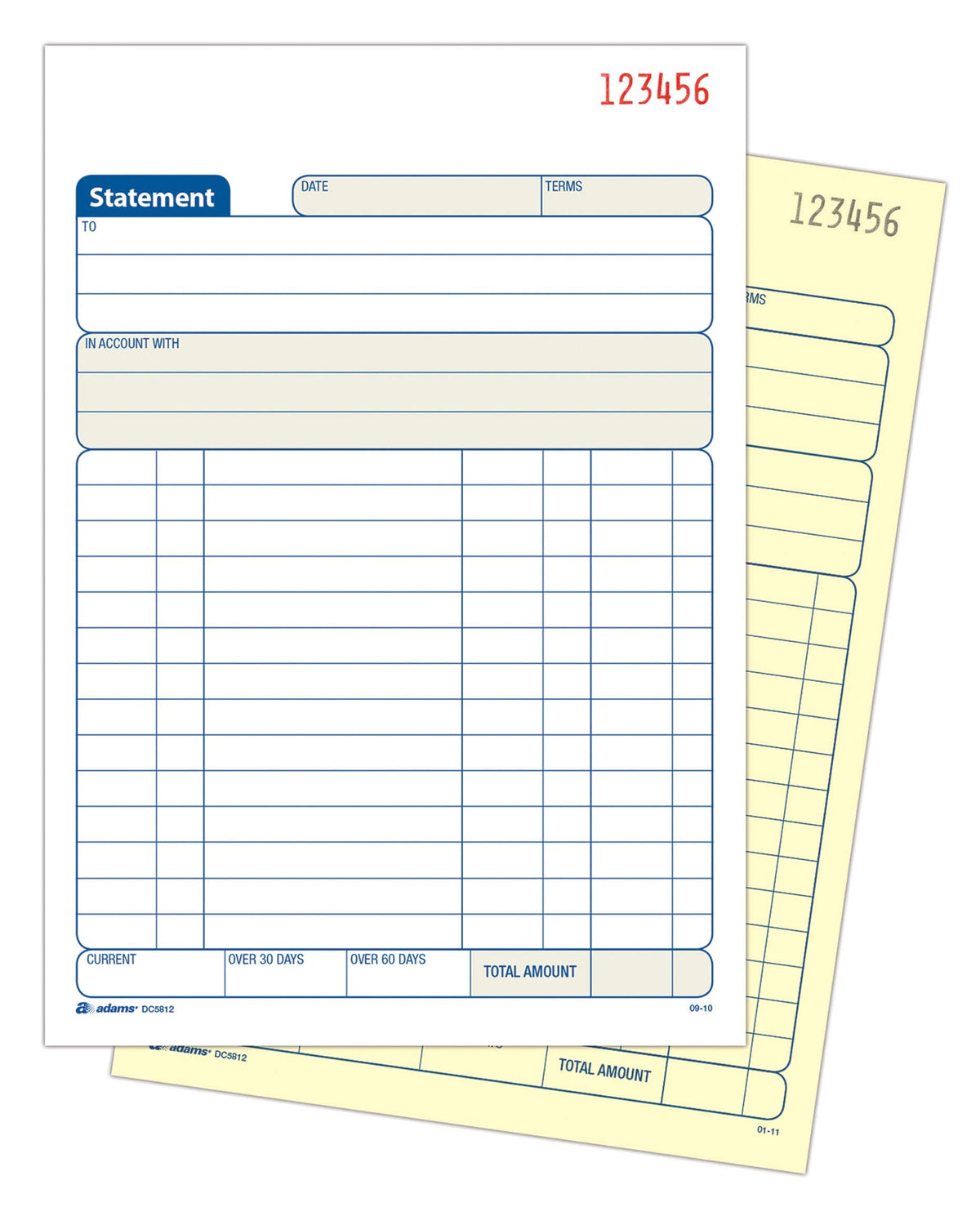 Tops Adams Statement Book, 2-Part Carbonless, White/Canary, 5-9/16 x 8-7/16 Inches, 50 Sets, 3/Pack (DC5812-3)