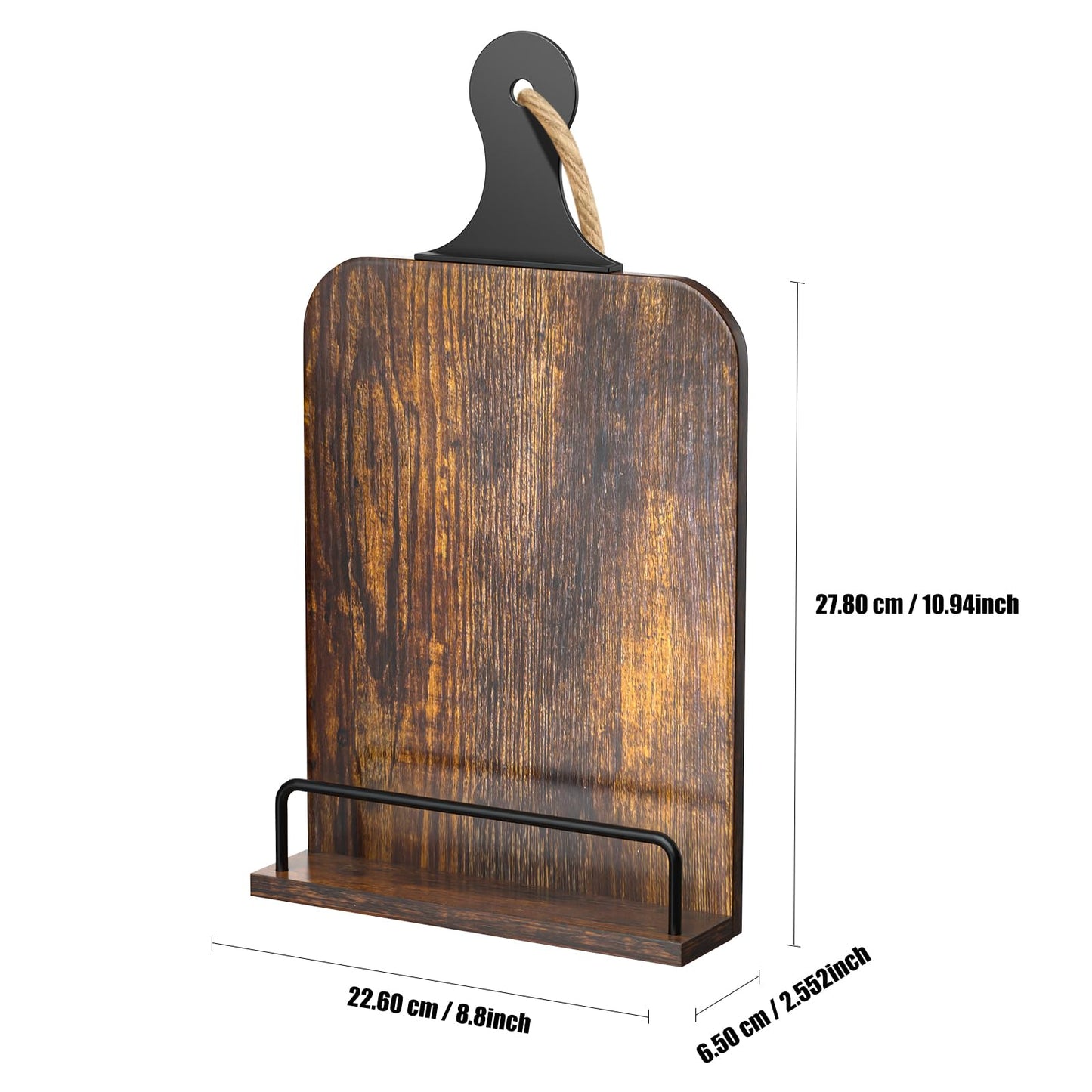 KLM Kitchen Cookbook Stand - Recipe Book Holder for Cooking, Organising and Storage - Perfect Home Shelf Decor and Wedding Retirement Gift for Woman (Brown)