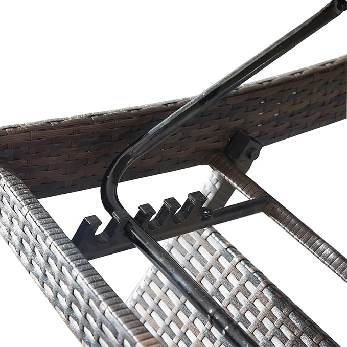PE Rattan Adjustable Backrest Chaise Lounge Set 2