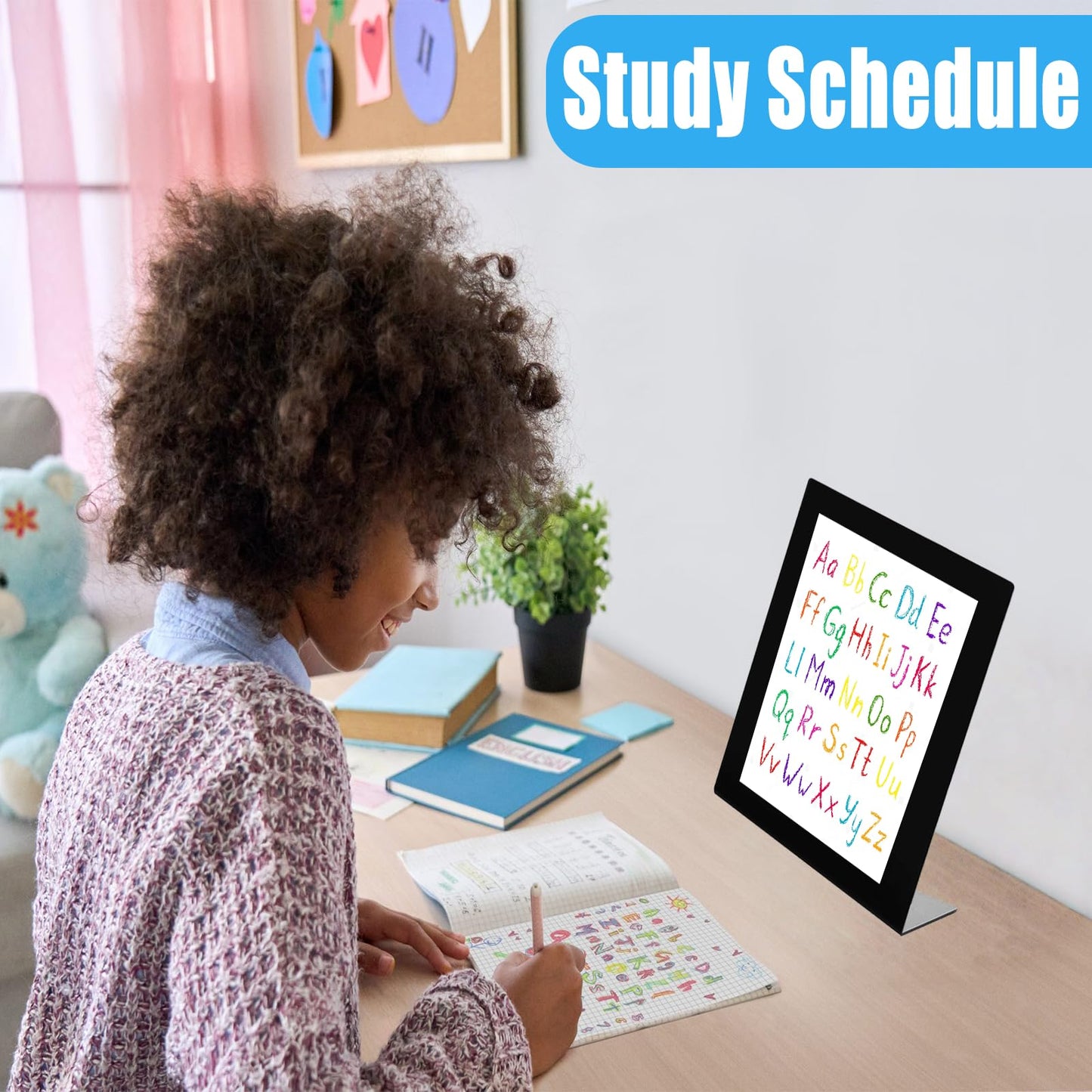 Magnetic Desktop Bulletin Board with Stand for Home, Office & Kitchen, Tabletop Memo & Memo Display Board for Notes, Menus & Office Supplies(13.78 x 10 x 4 Inches)