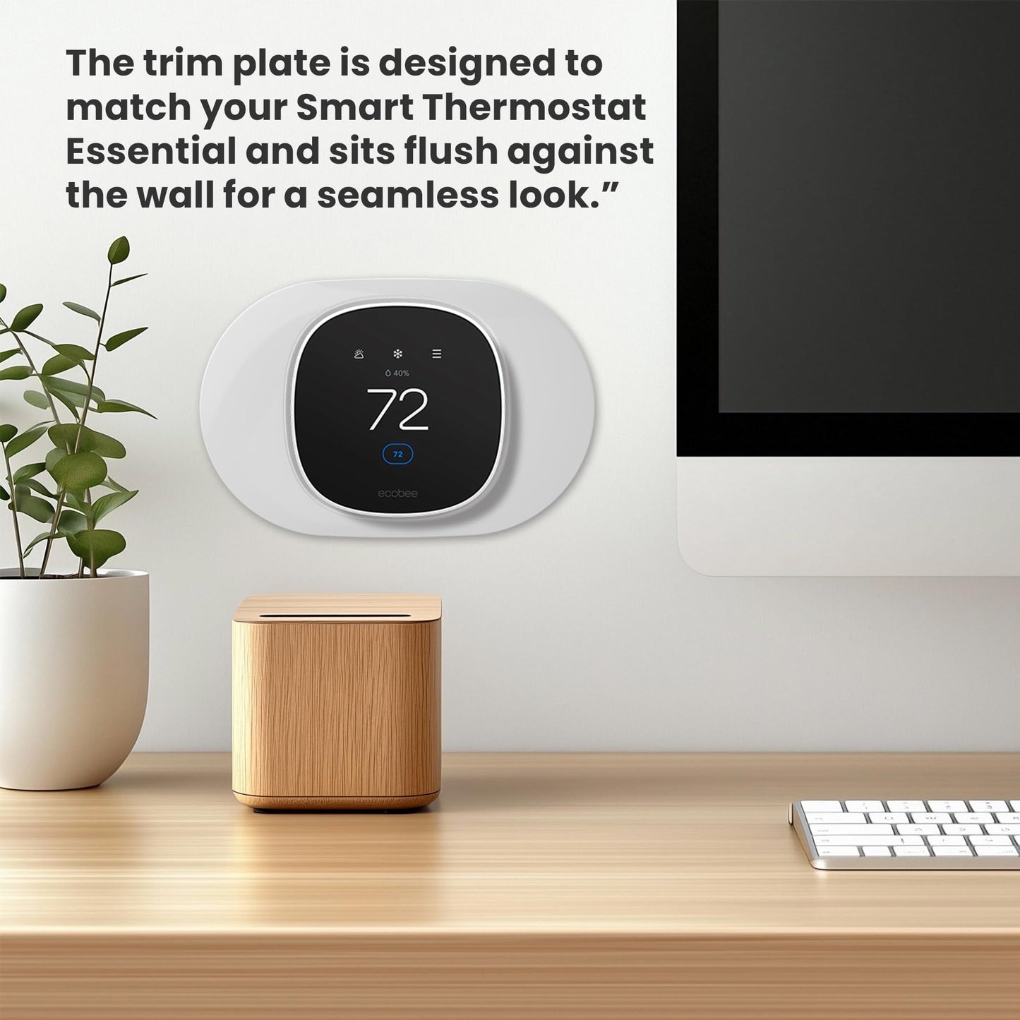 Tim Kit for ecobee Smart Thermostat Essential 2025, Wall Plate Cover Accessory for ecobee Thermostat, Easy to Install Cover Imperfections for Your Wall
