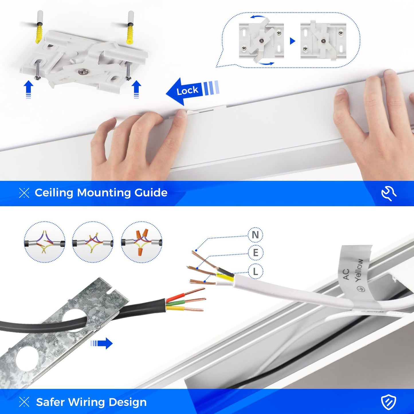 Barrina 5568 Remote Series LED Linear Light, 2nd-Generation, 45W Seamless Connection, 3000K-6000K Color Changing, 4FT Dimmable Hanging Office Shop Light Fixture with Remote, 5568 Series White, 4 Packs