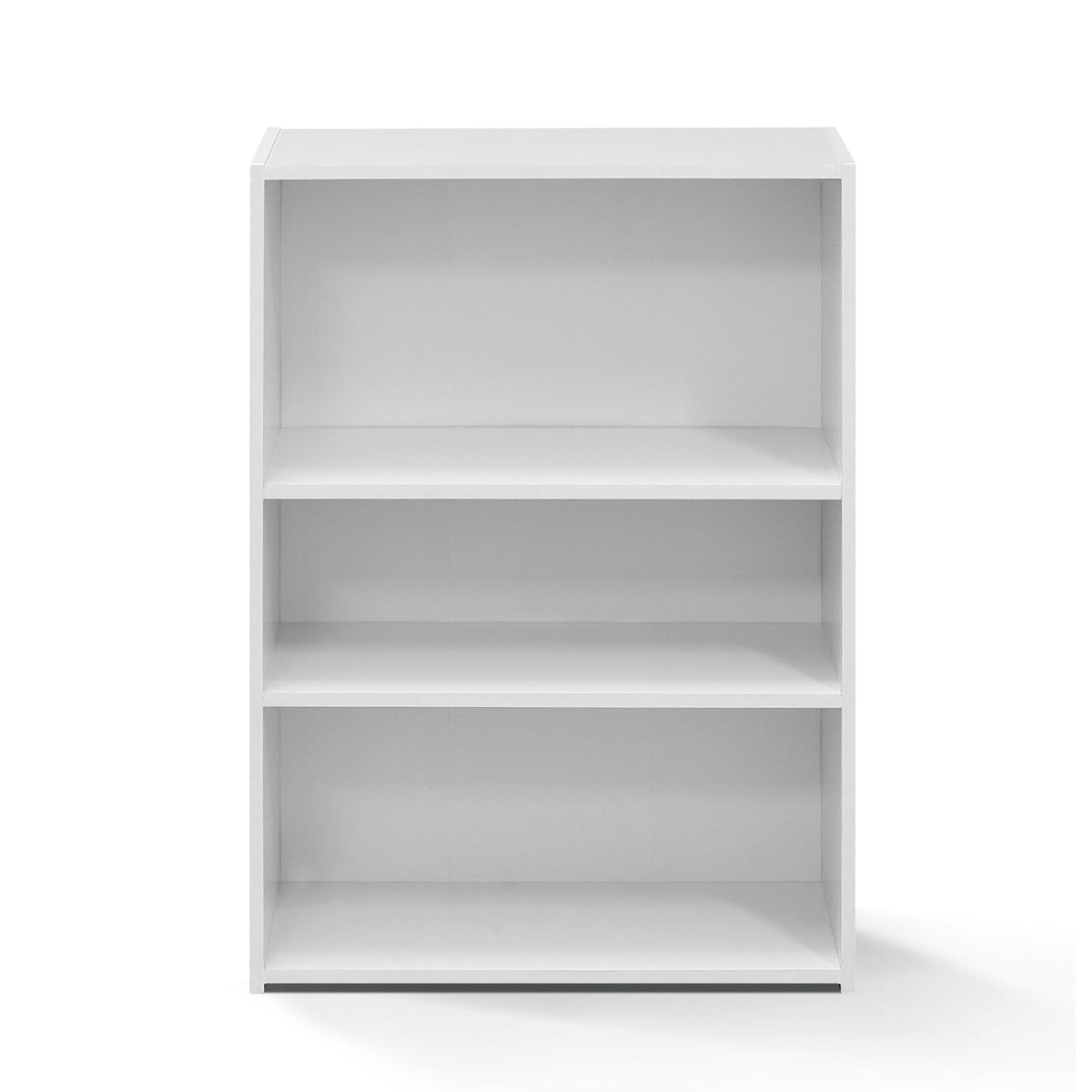 Furinno WRIGHT Book Shelf, 3-Tier Modern Bookshelf, Bookcase with Closed Back, 11.6" x 24.5" x 35.3", for Living Room, Bedroom, Home Office, Soft White