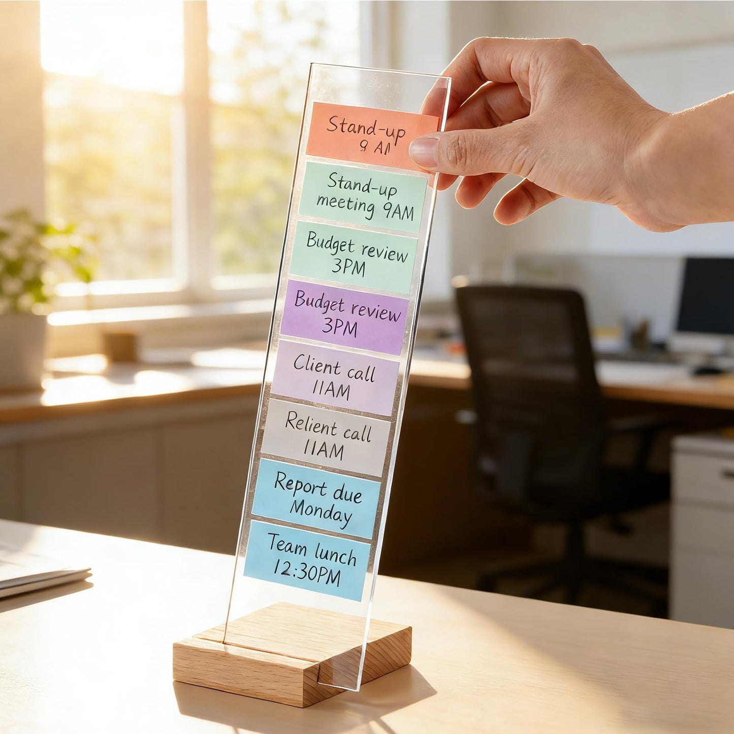 EFINLUKY 2PCS Monitor Memo Board Portable Monitor Sticky Note Holder Computer Screen Message Board Holder Detachable Acrylic Sticky Note Board Messadge Remider