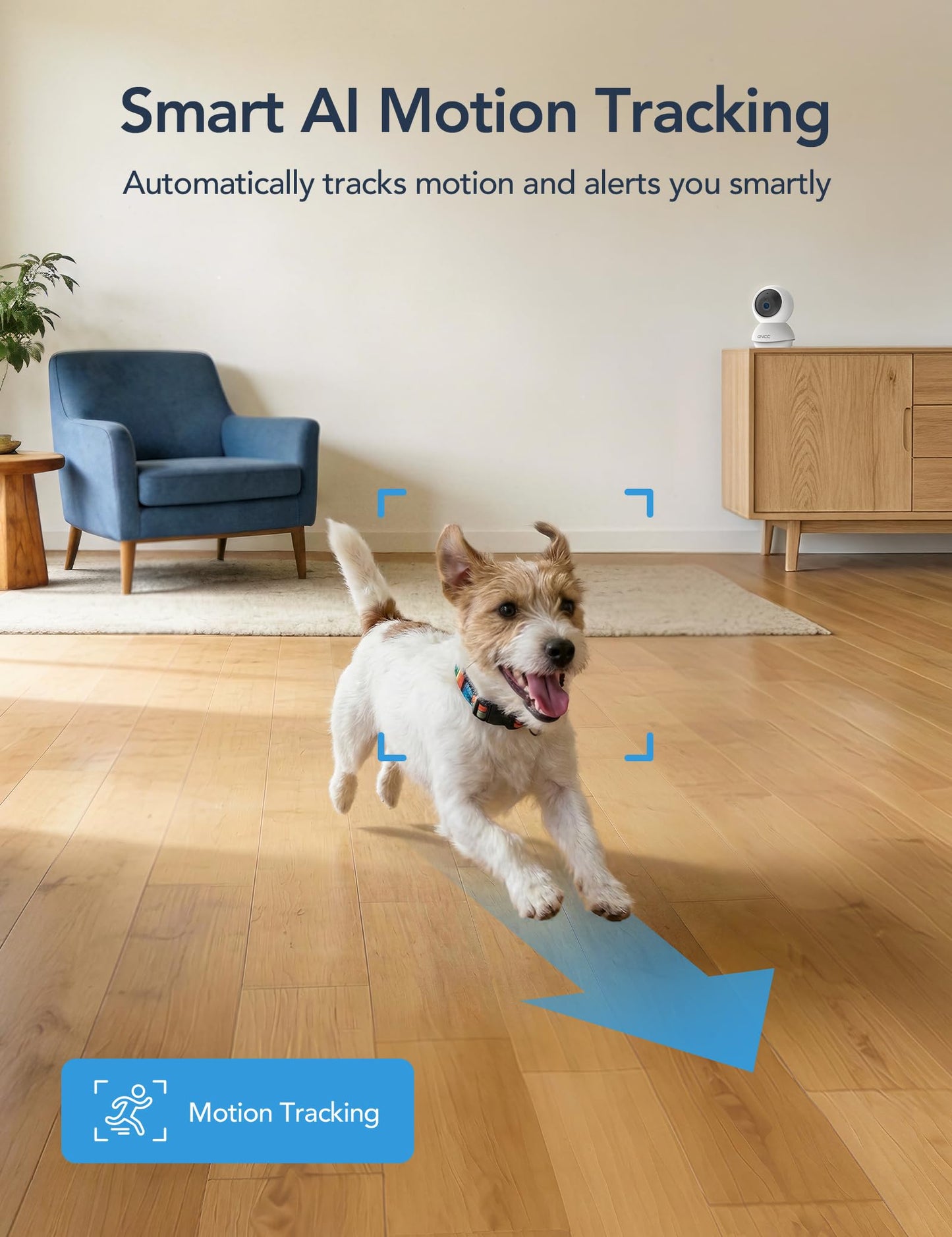 GNCC 2K Cameras for Home Security-2.4/5Ghz WiFi Indoor Camera with 360° Motion Detection for Pet/Baby/Nanny/Dog 2-Way Audio, Night Vision, 24/7 SD Card Storage, Cloud Storage, Works with Alexa, 4 Pcs