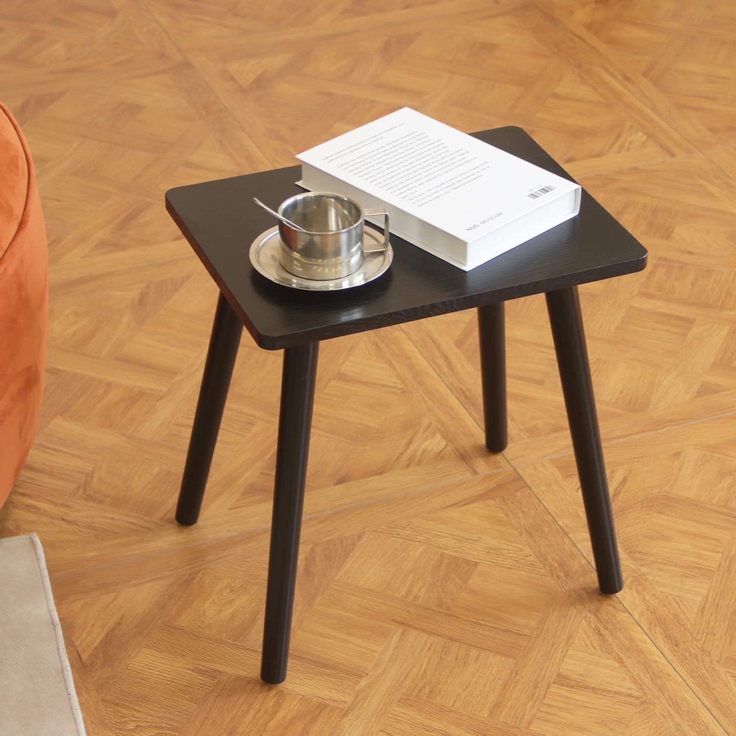 AWASEN Side Table, Small Black End Table for Living Room Bedroom Office Small Spaces, Modern Accent Side Table Nightstand with Solid Wood, Easy Assembly, (Black)