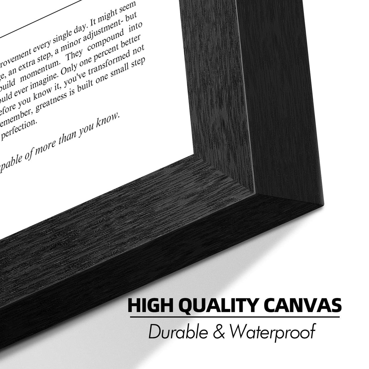 8X10 Inch Black Framed 1% Better Every Day Canvas Wall Art Motivational Minimalist Posters Growth Mindset Self Improvement Quotes Prints Wall Decor For Office Home Gym Bedroom Study