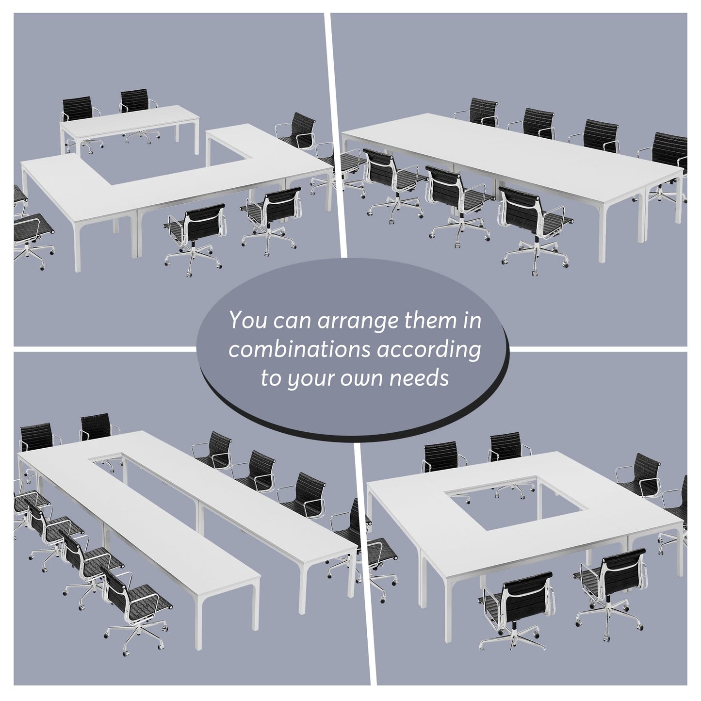 Tribesigns 6.5 FT Conference Room Table, 78.74" W x 27.56" D Large Office Conference Table, Modern Seminar Meeting Table Desk for Boardroom, Meeting Room (1, White)