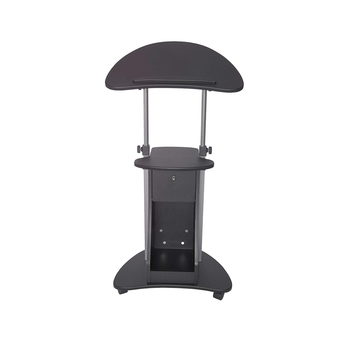 Techni Mobili Sit-to-Stand Mobile Medical Laptop Computer Cart, Black, Adjustable Height, B005