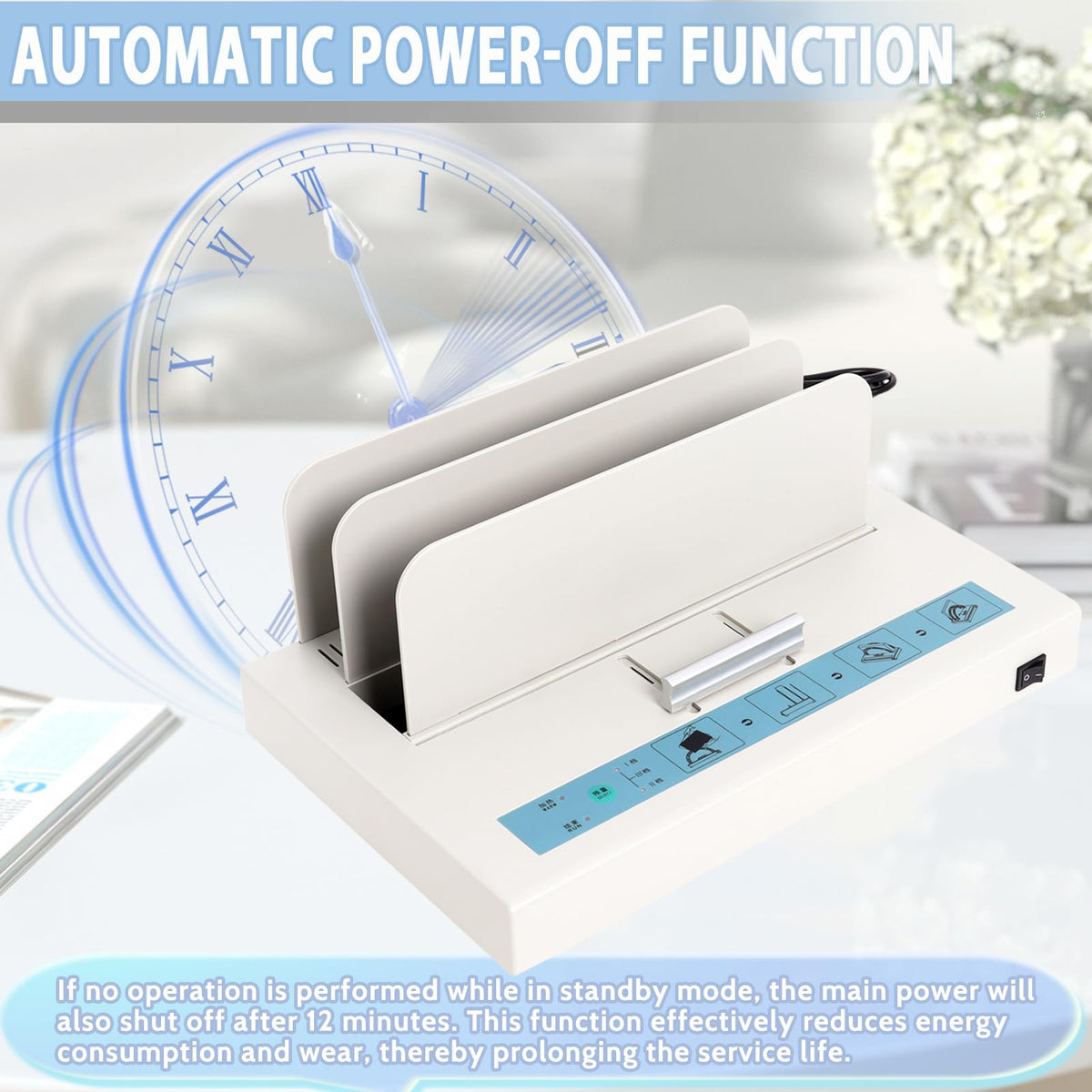Thermal Binding Machine 500 Sheets Capacity Book Binding Material 110V Binding Machine A3(Short Edge)/A4/A5 Document Heat Binder with 10Pcs Covers (White)