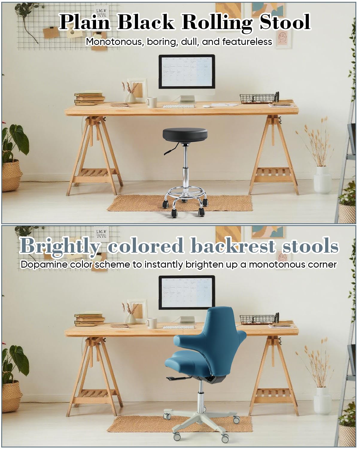 LIMKOMES Ergonomic Desk Chair with Multi-Functional Sitting Posture, Executive Chairs for Home Office Comfortable Lumbar Support (Blue)