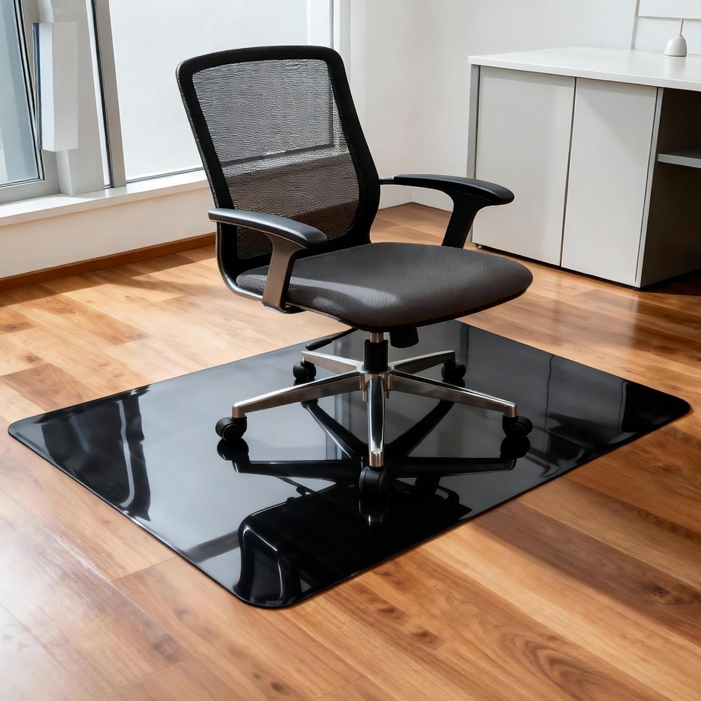 ProsperJoyChant Elasticity Black Clear Chair Mat 36" x 55" - Transparent Protective Floor Mat for Hardwood & Tile Floors, Home & Office Rectangle Hard Floor Protection Mat