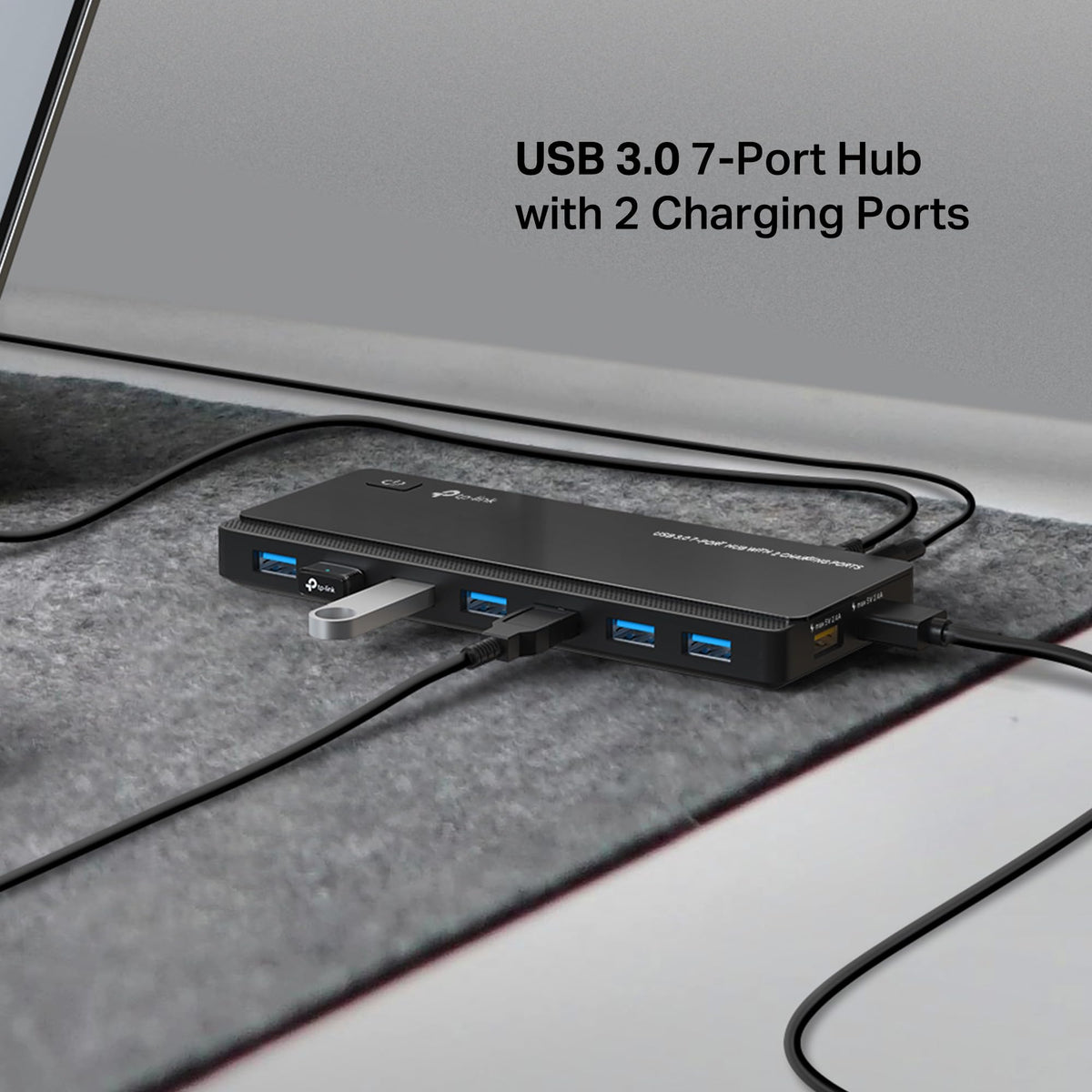 TP-Link Powered USB Hub 3.0 with 7 USB 3.0 Data Ports and 2 Smart Charging USB Ports. Compatible with Windows, Mac, Chrome & Linux OS, with Power On/Off Button, 12V/4A Power Adapter(UH720)