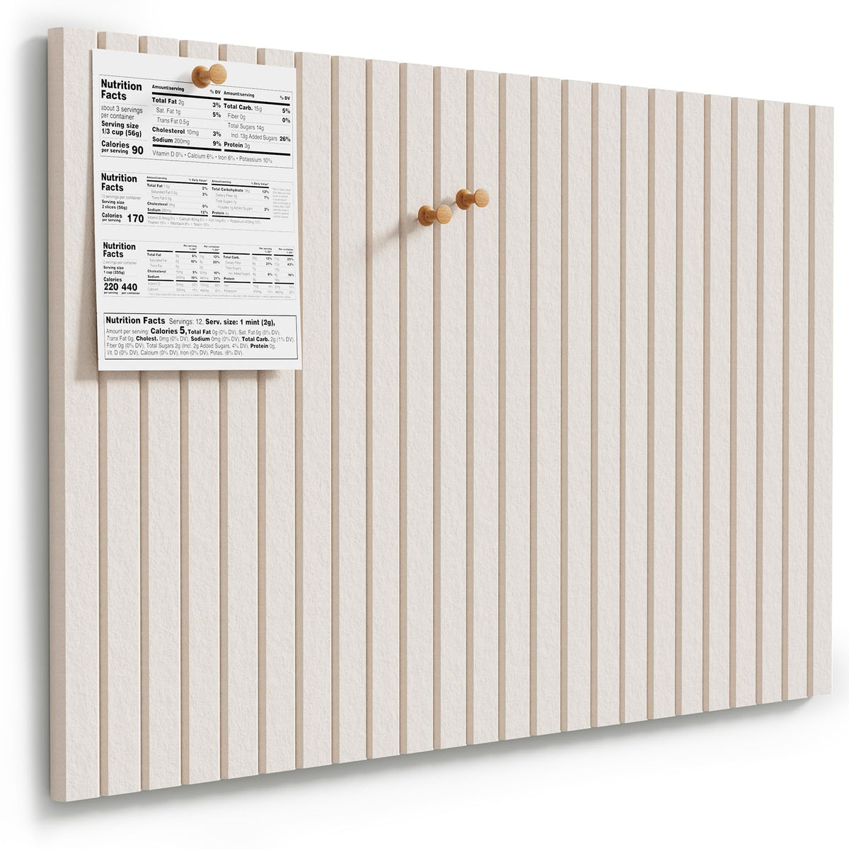 MaxGear Large Cork Boards for Walls 36" x 24", Light Tan Felt Bulletin Board Tiles for Office Decor, 6 Pack Felt Wall Tiles with Slat Paneling, Push Pin Board Home Wall Organizer