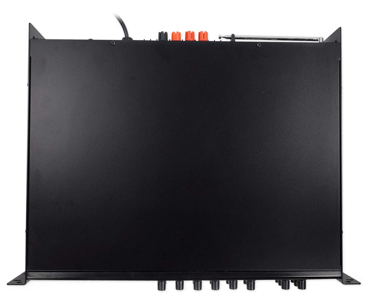Rockville RCS180-6 180W 6-Zone 70v Commercial Amplifier, Bluetooth, USB/SD/RCA, Mic, Optical Inputs, FM, for Restaurants/Offices