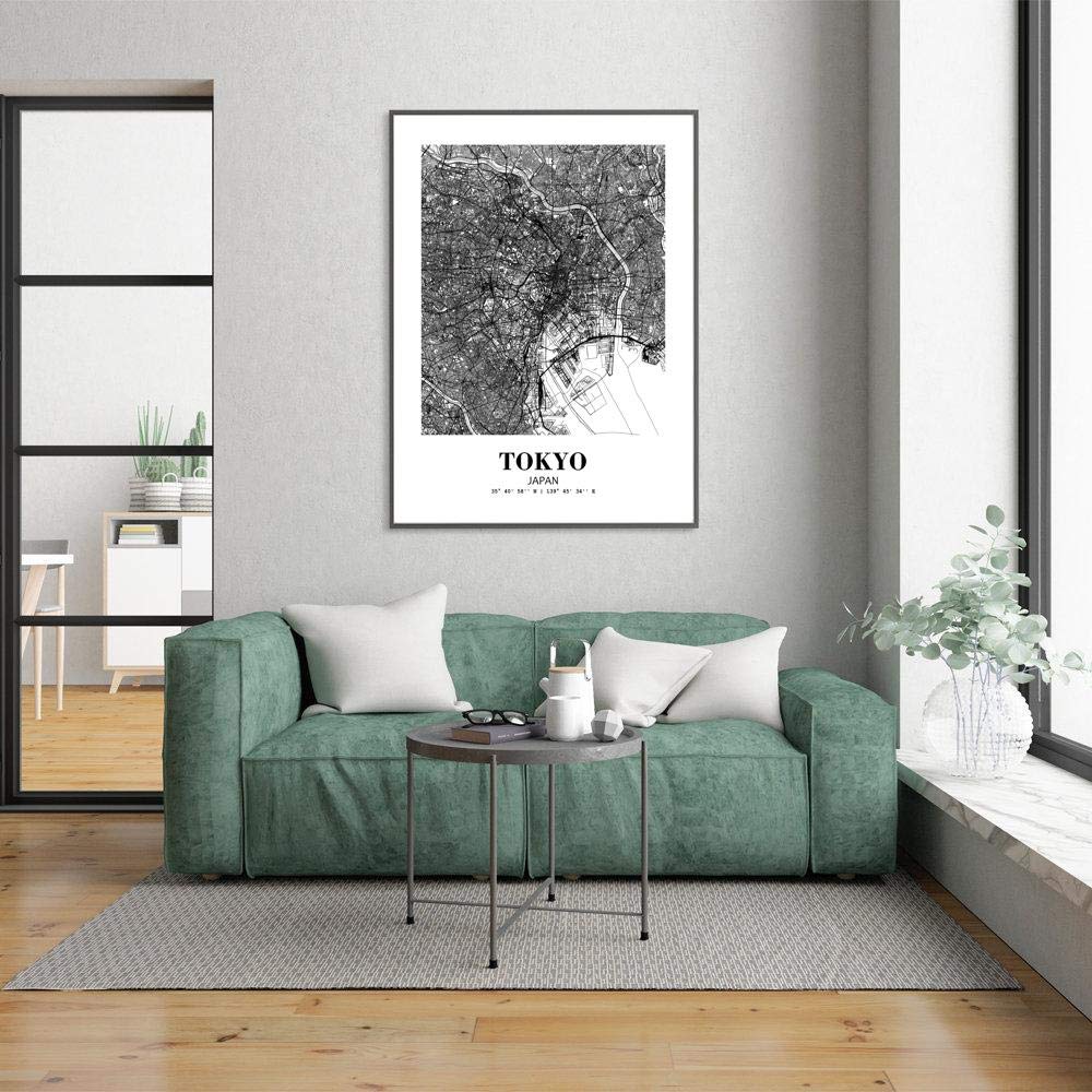 Eleville 8X10 Unframed Tokyo Japan City View Abstract Road Modern Map Art Print Poster Wall Office Home Decor Minimalist Line Art Hometown Housewarming wgn517