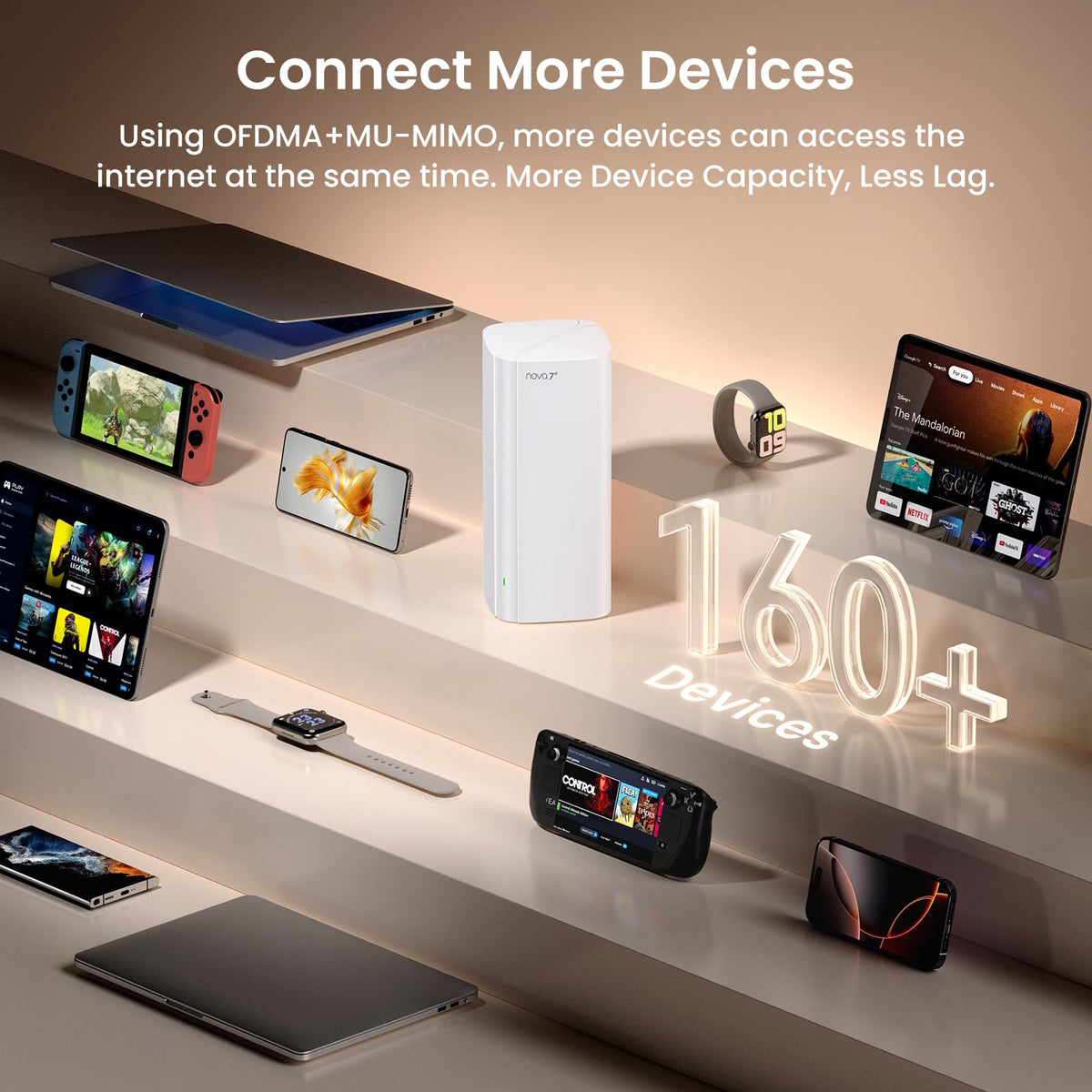 Tenda BE5100 WiFi 7 Mesh WiFi System โ Dual-Band Whole-Home Coverage (6,600 Sq. Ft.), 1ร2.5G + 2ร1G Gigabit Ports, MLO & Ethernet Backhaul for Seamless Roaming, EasyMesh & VPN Ready- ME6 Pro (3-Pack)