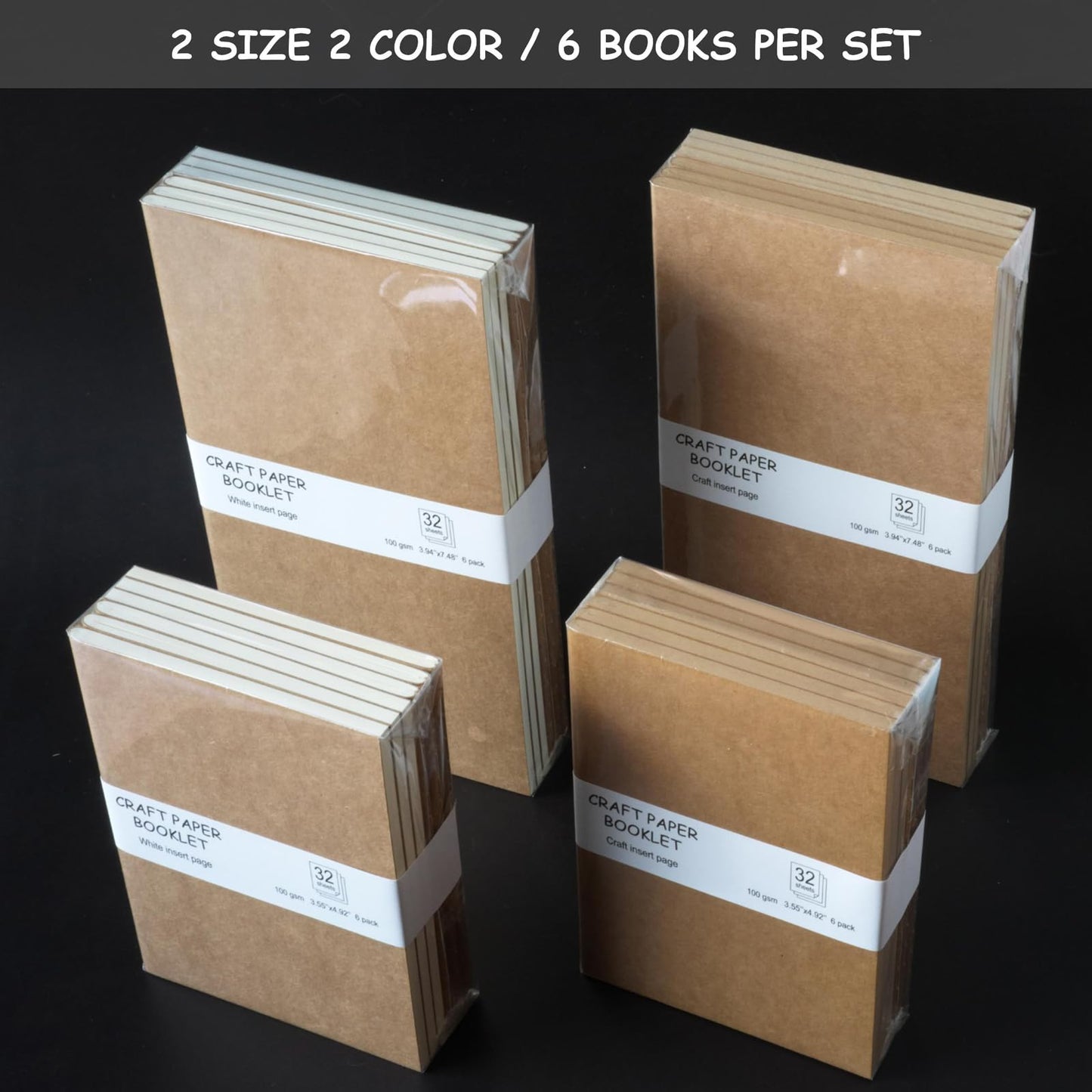 SUNUU Blank Passport Size Travelers Notebook Inserts,Lightweight Journal with Kraft Paper Covers,4.92’’x3.54’’(12.5 cm x 9cm),100 gsm Paper,6 Thread-sewn notebook/384 Pages,Kraft Inner Pages