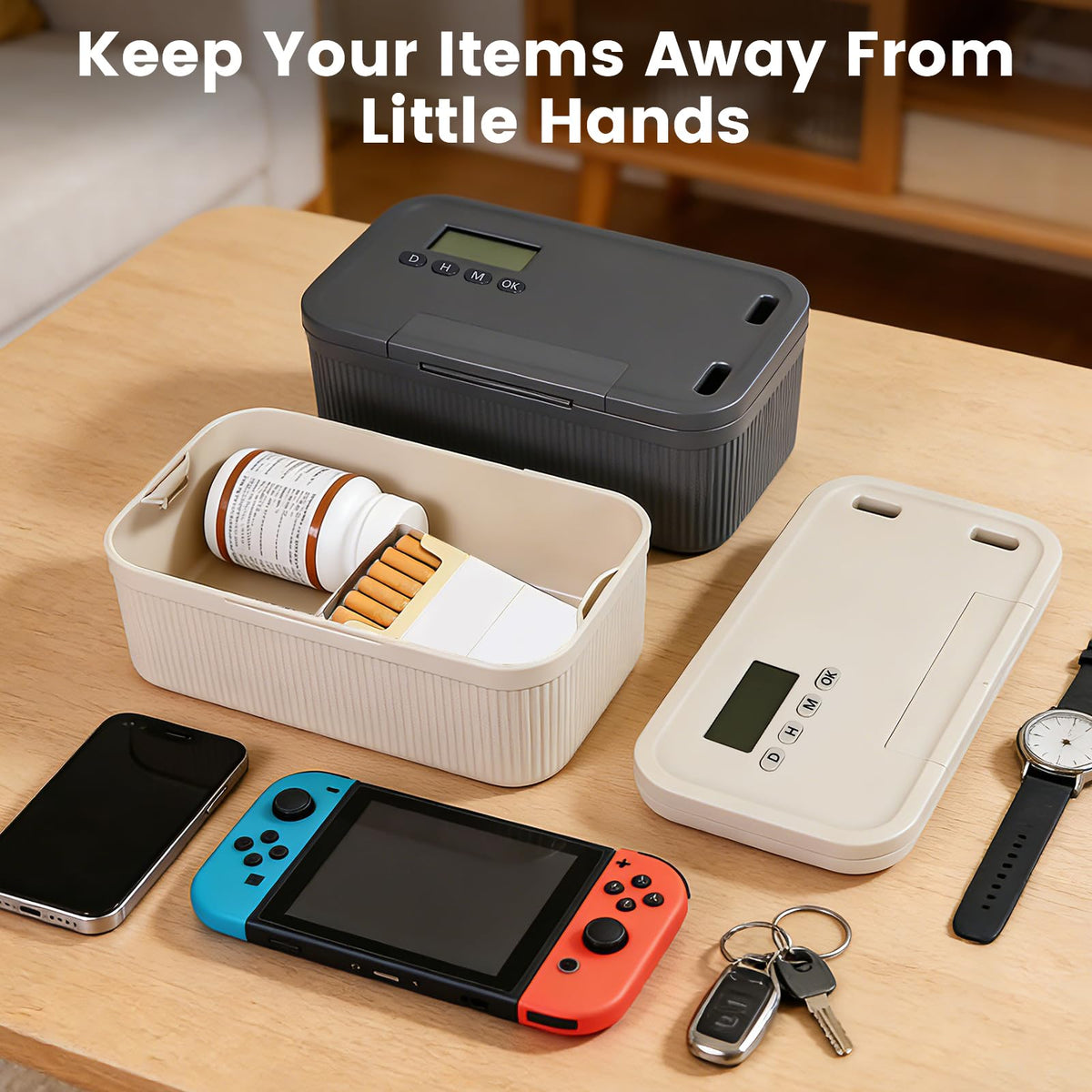 Timed Lock Box,Phone Lock Box with Timer Unplug from Phones Snacks Video Games & Cravings,2-in-1 Quick Lock or Timer Lock Mode - 30 Days Max,Productive & Focused Phone Jail Box for Safe