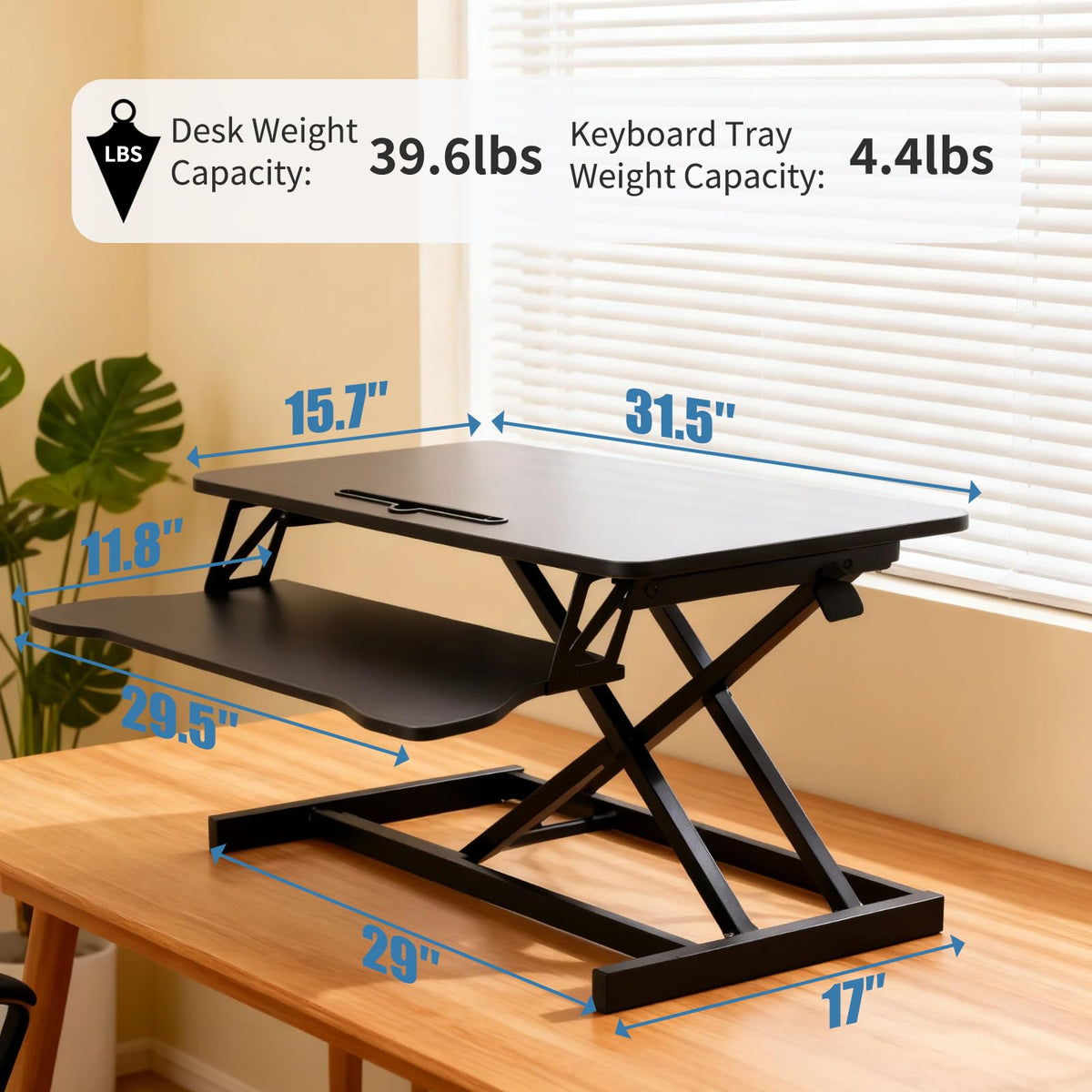 KYDEVO Standing Desk Converter, Height Adjustable Sit to Stand Riser, Dual Monitor and Laptop Workstation with Wide Keyboard Tray, Desk Lifter for Home Office
