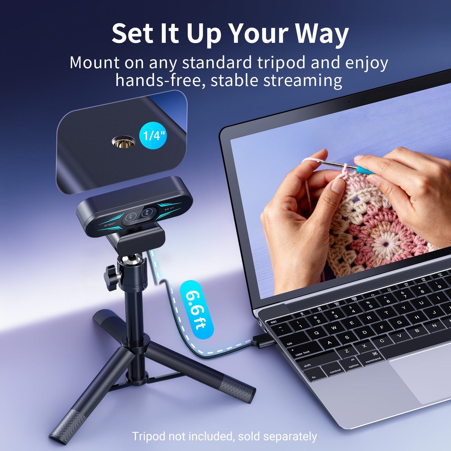 EMEET C60E Dual-Camera 4K Webcam for Streaming, Wide-Angle and Telephoto Cameras, Max 11X Hybrid Zoom & PDAF Autofocus, Remote Control, RGB Lighting, 2 Mics, Ideal for Livestreaming and Online Meeting