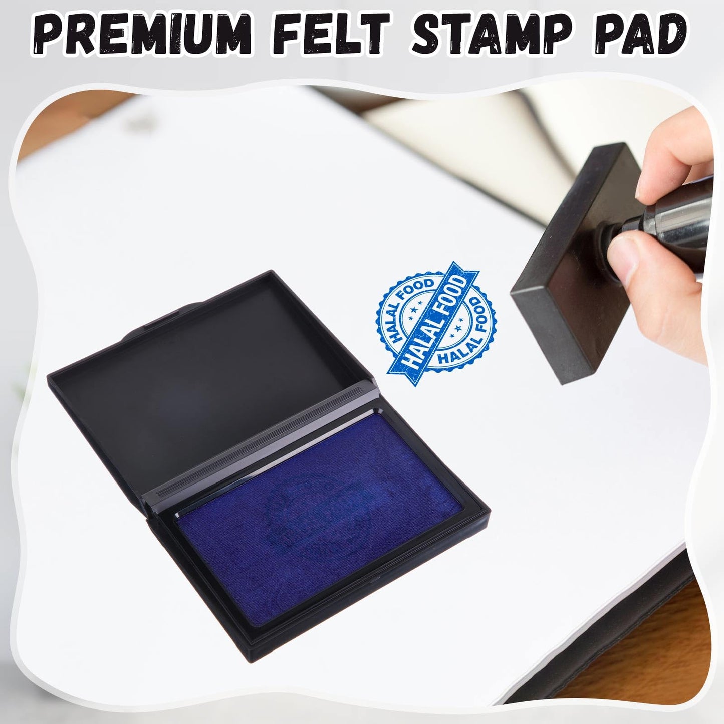 Janlaugh 9 Pack Stamp Pads 4 x 3 Inch Quality Felt Pad Finger Print Ink Stamp Pad for Rubber Paper Scrapbooking Wood Fabric (Colorful)