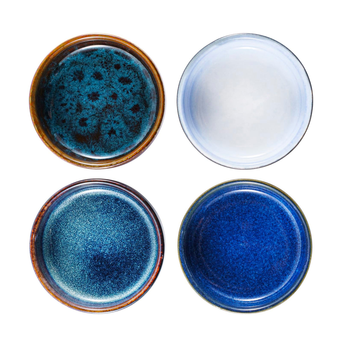 Mosuji 3.35 Inch Ceramic Soy Sauce Dish, Soy Sauce Dipping Bowl, 2.5 oz Capacity, Pack of 4