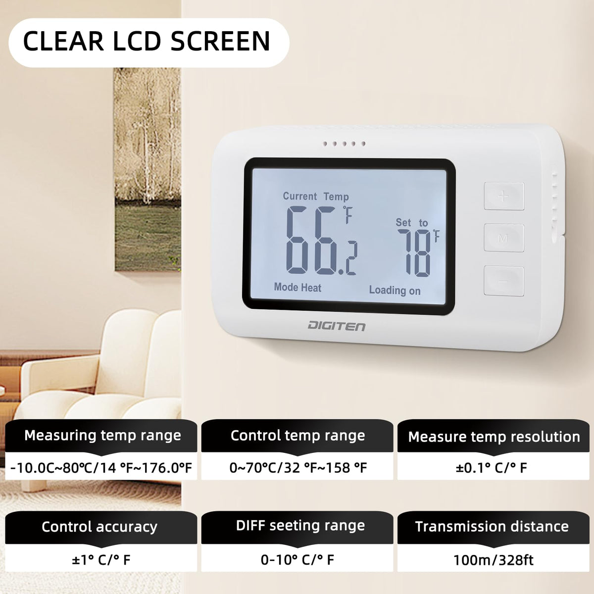 SENSTREE Remote Control Thermostat, pre-Wire Temp Controller with Heating/Cooling Mode, ℃ /℉ Switch, Temperature-Controlled Plug for Space heaters, Window AC, Fans, 110V