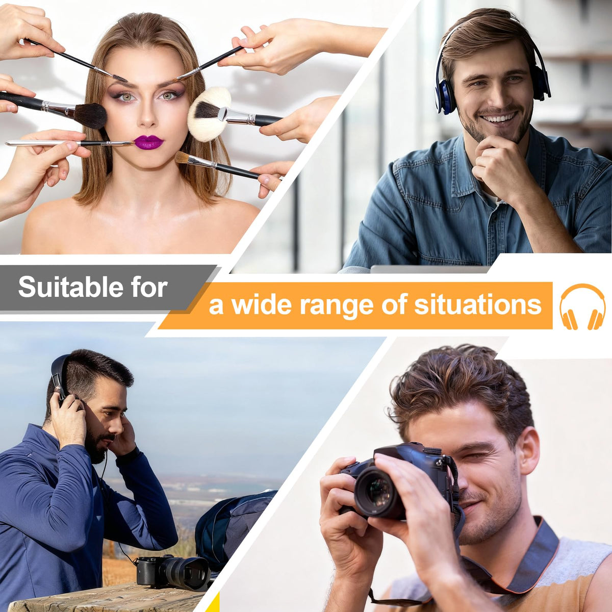 Desing Wish Lightweight Headphone Storage Bag, Portable Headset Carrying Pouch Headphone Case Bag Soft Travel Pouch for Over-Ear Headphones/Gaming Headsets/Neckband Earbuds (Small Grey)