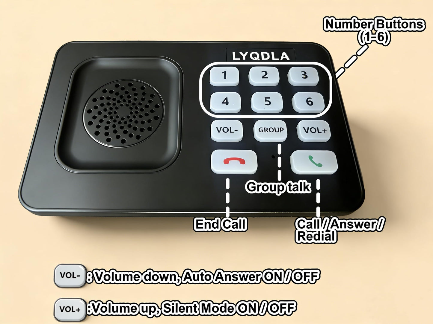 Intercoms Wireless for Home, Office, Elderly Care, Two-Way Wireless Intercom System, Clear Sound Intercom with 1400 Feet Range, Easy to Use, 8 Volume Adjustment, Auto-Answer, Silent Mode(2 pack,black)