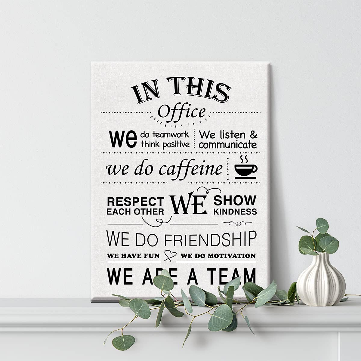 Inspirational Office Wall Art in This Office Quote Canvas Painting Prints for Wall Decor Framed Motivational Artwork Gifts(12x15 Inch)