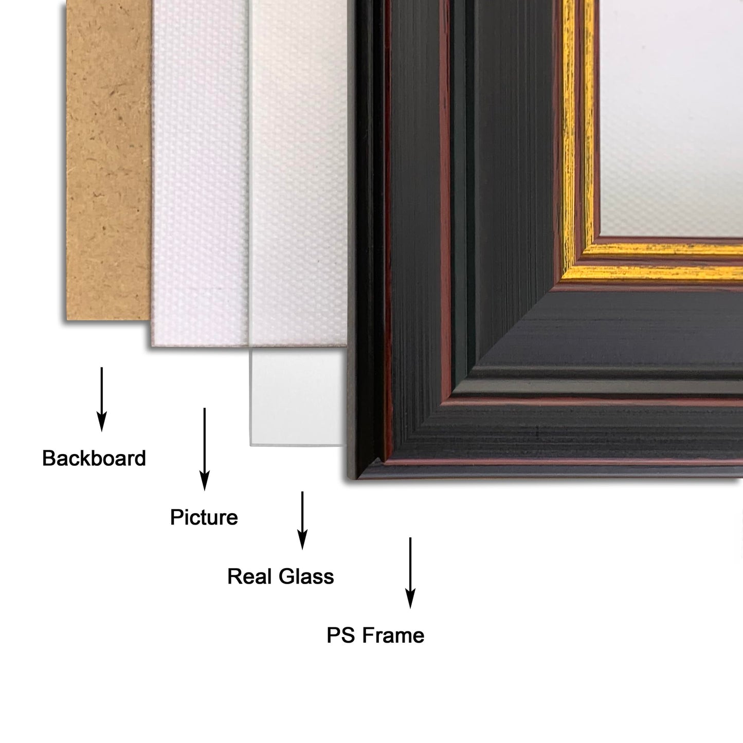 DEKWINN 8.5x11 Diploma Frames Certificate Document Frame Set of 3 with Real Glass, Diploma Frame for Wall Gallery or Tabletop display, Black Gold Molding,Without Mat