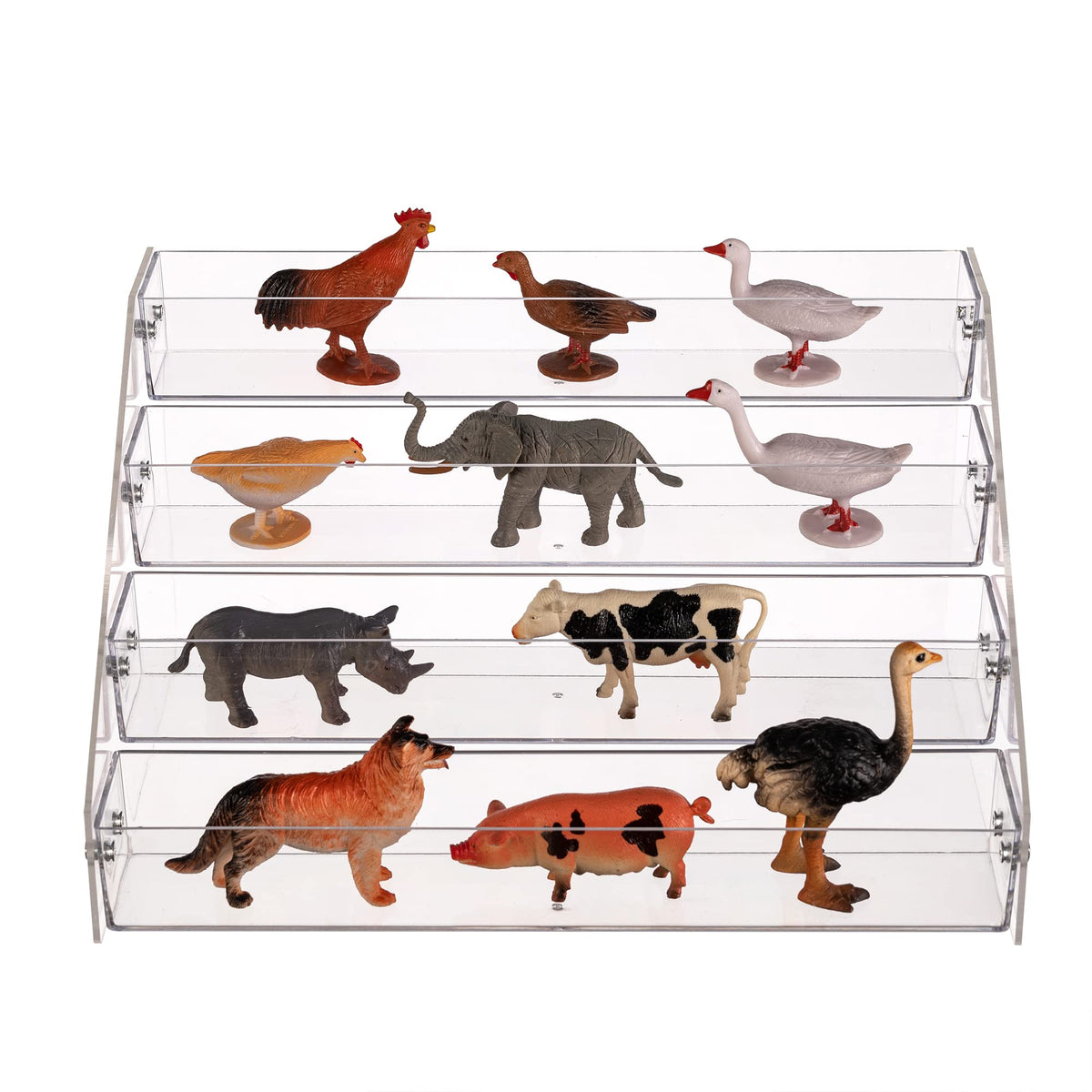Kihor Acrylic Spice Rack, Tiered Spice Rack Shelf Seasoning Organizer for Countertop, Cabinet, Pantry, Kitchen Storage - 4 Tier