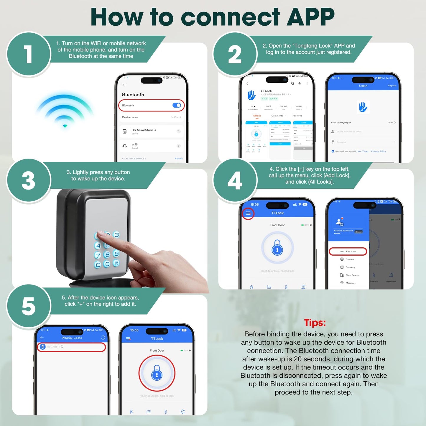 Thlevel Smart Key Lock Box Electronic Bluetooth Lock Box with TTLOCK APP Control & PIN Code Types,Share eKey Lock Box for Airbnb Realtor House Office with Removable Shackle