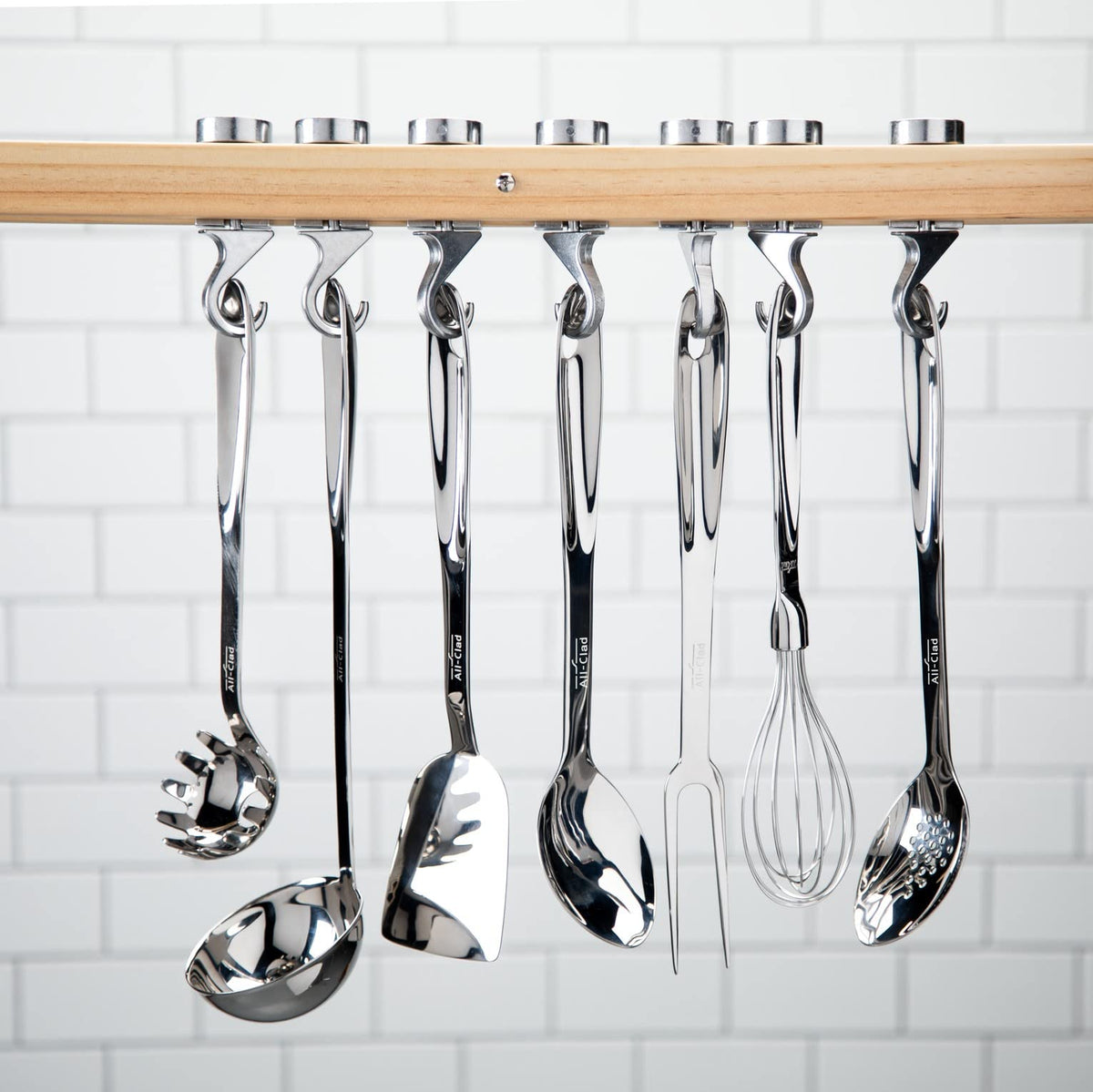 All-Clad Specialty Stainless Steel Kitchen Gadgets Slotted Spoon Kitchen Tools, Kitchen Hacks Silver