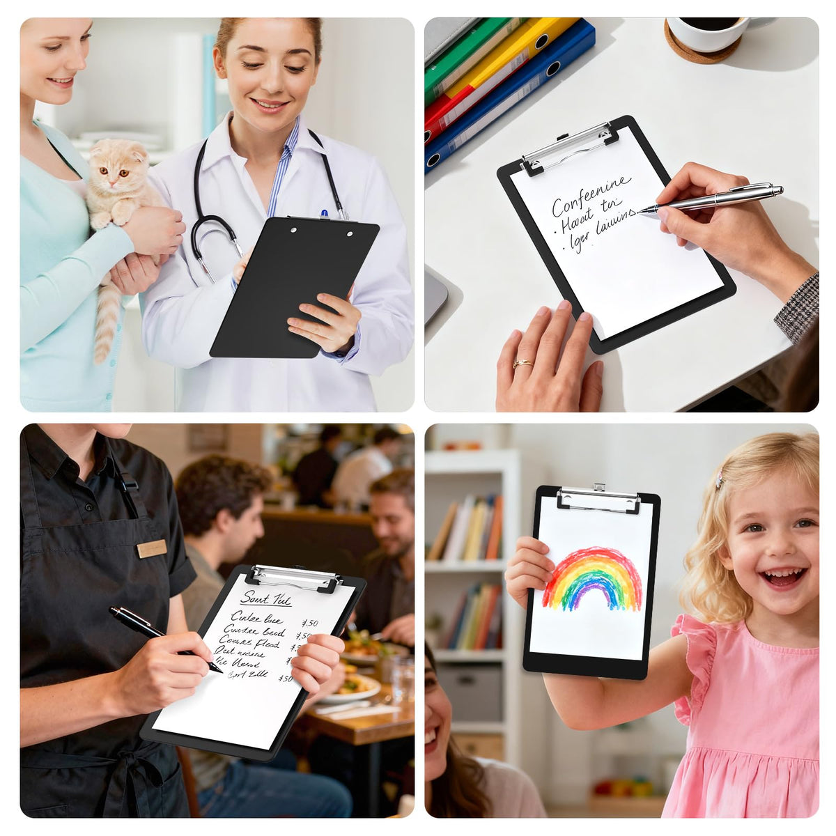 Zoenley Small Black Clipboard, 6 x 9 Half-Letter Size for Classroom, Students, Teacher, Nurse, A5 Mini Clip Board with Low Profile Clip, Office & School Supplies(20Pack)