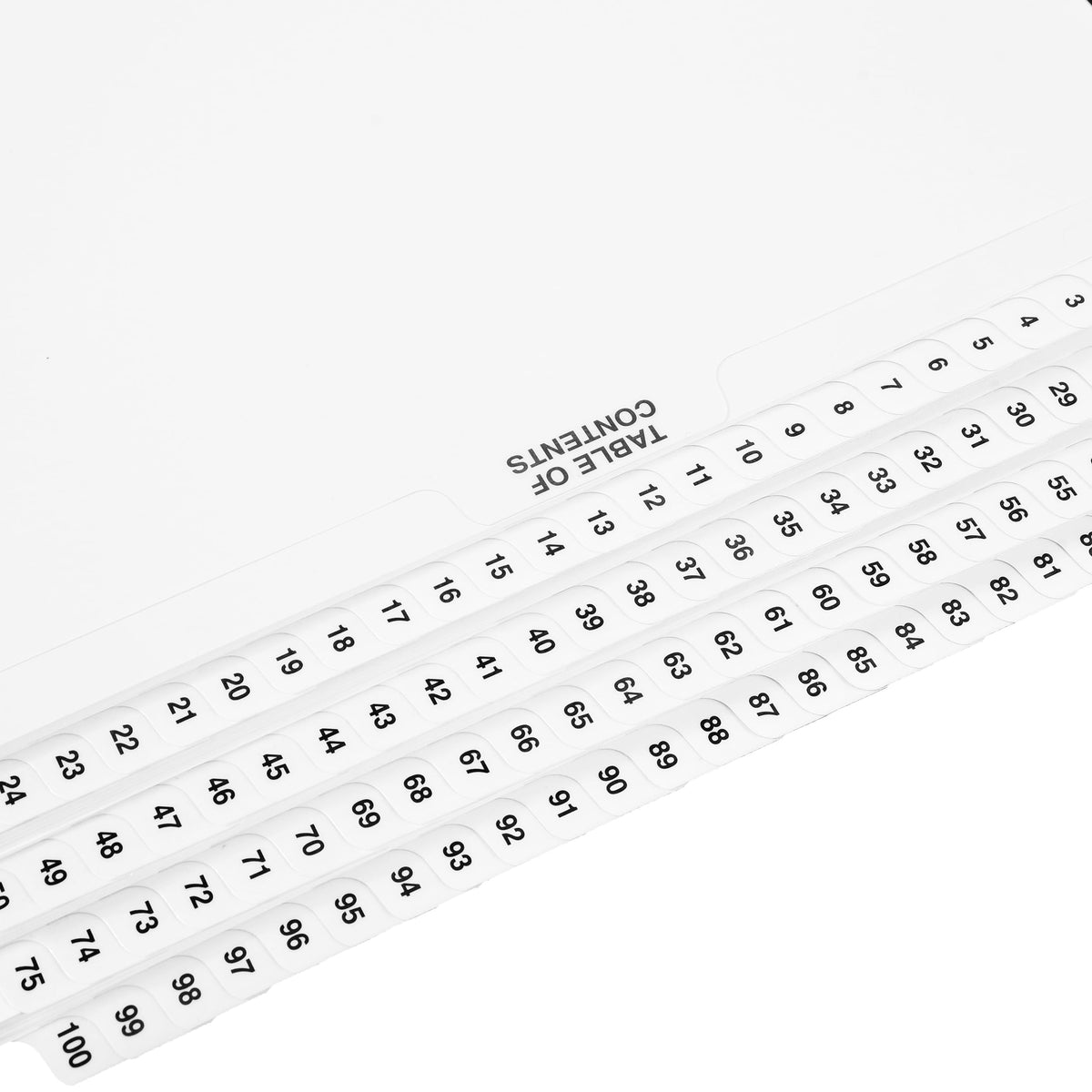 Exhibitindexes® Numbered Dividers 1-100 Punched - AVE Style Bold Tabs - Side Collated Exhibit Tabs - Made in The USA | Letter Size - 1-100 - Sets