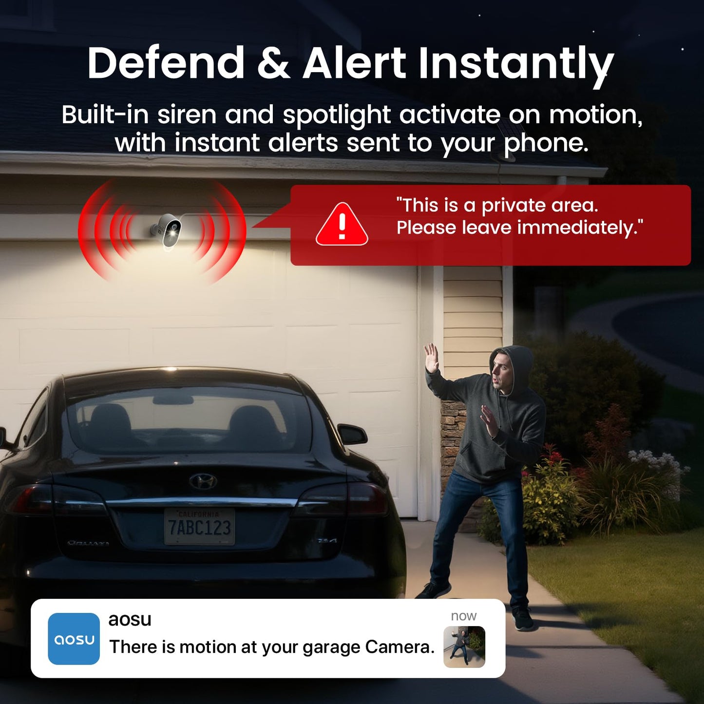 aosu Solar Security Cameras Wireless Outdoor Home System, True 2K HD, Cross-Camera Tracking, PIR + AI Human Detection, Color Night Vision, Local Storage, No Subscription Required, 2-Cam-Kit